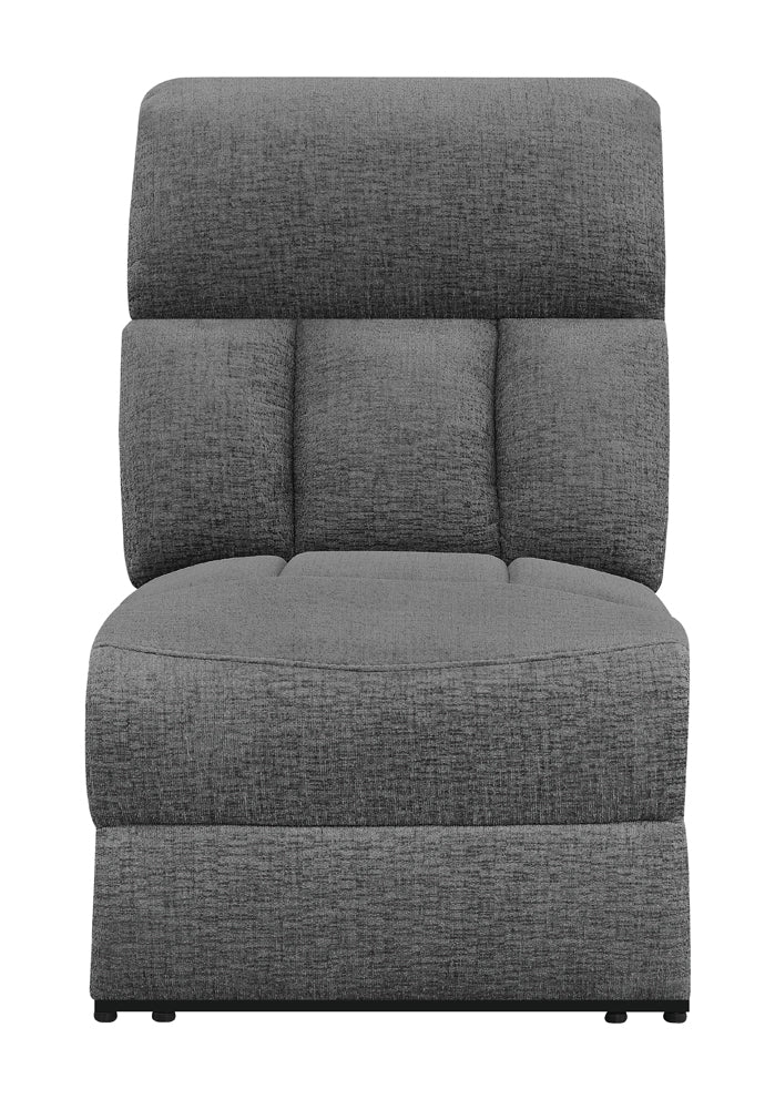 Bahrain Upholstered Armless Recliner Charcoal — view 3