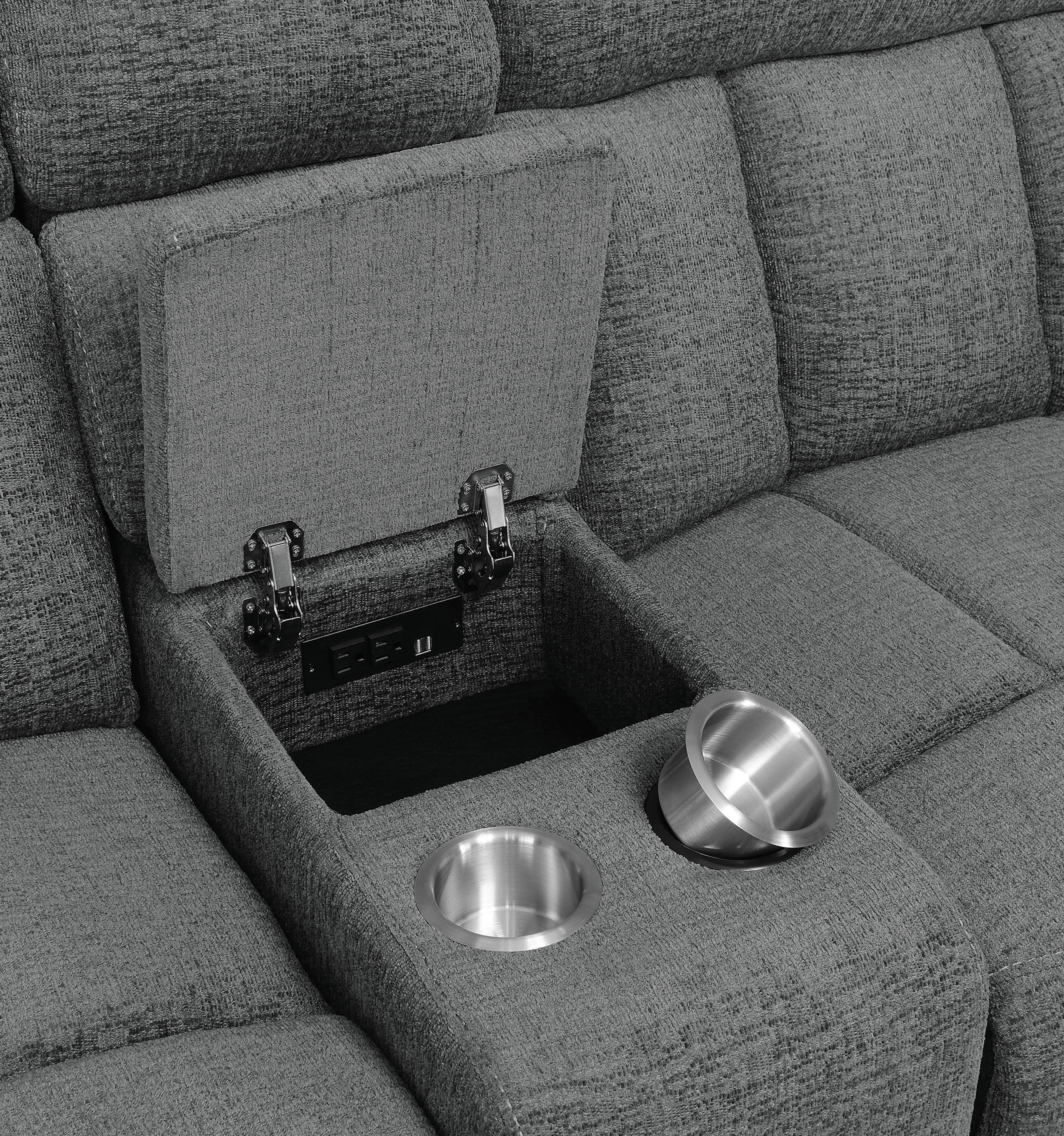 Bahrain 5-piece Upholstered Home Theater Seating Charcoal — view 14