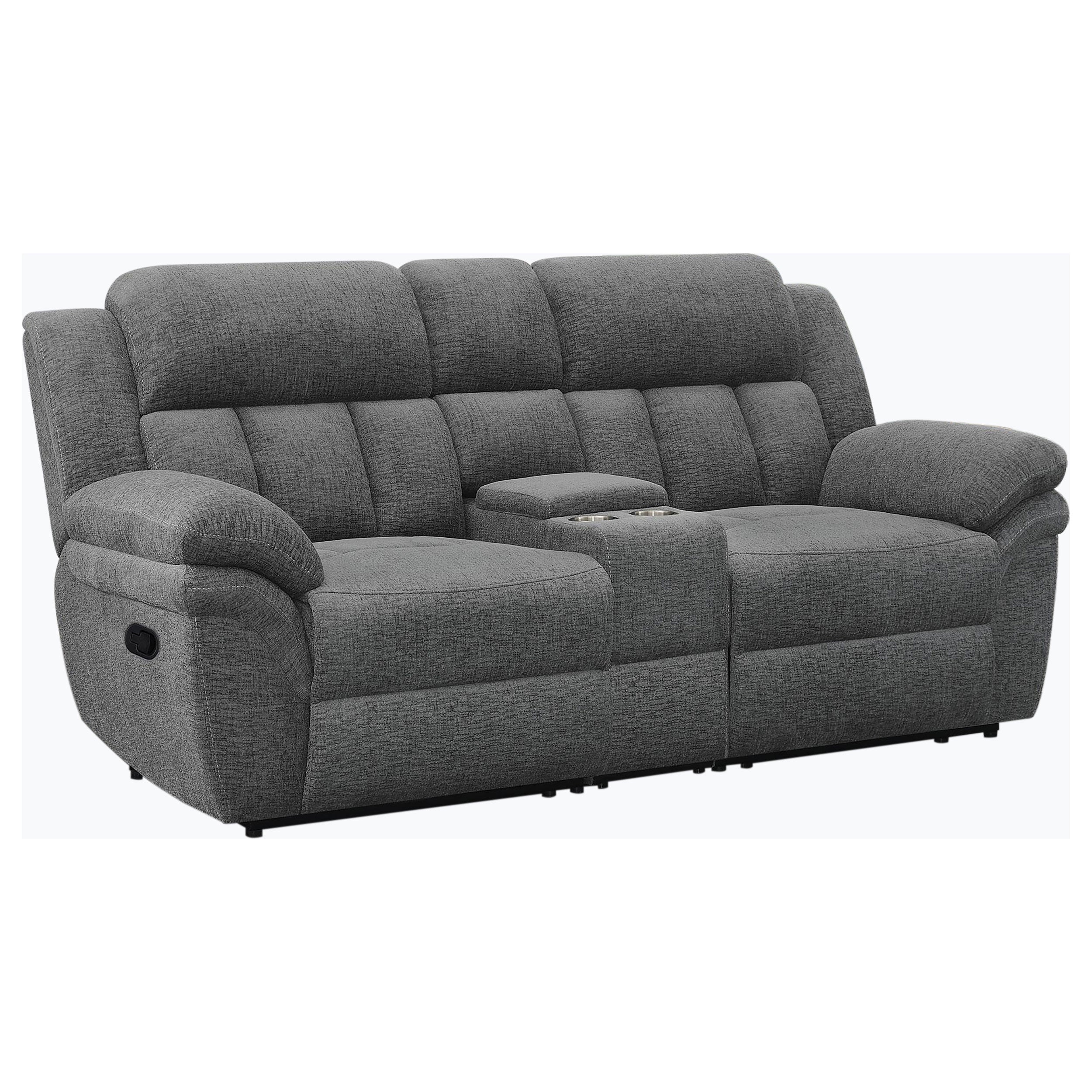 Bahrain Upholstered Motion Loveseat Charcoal — view 1
