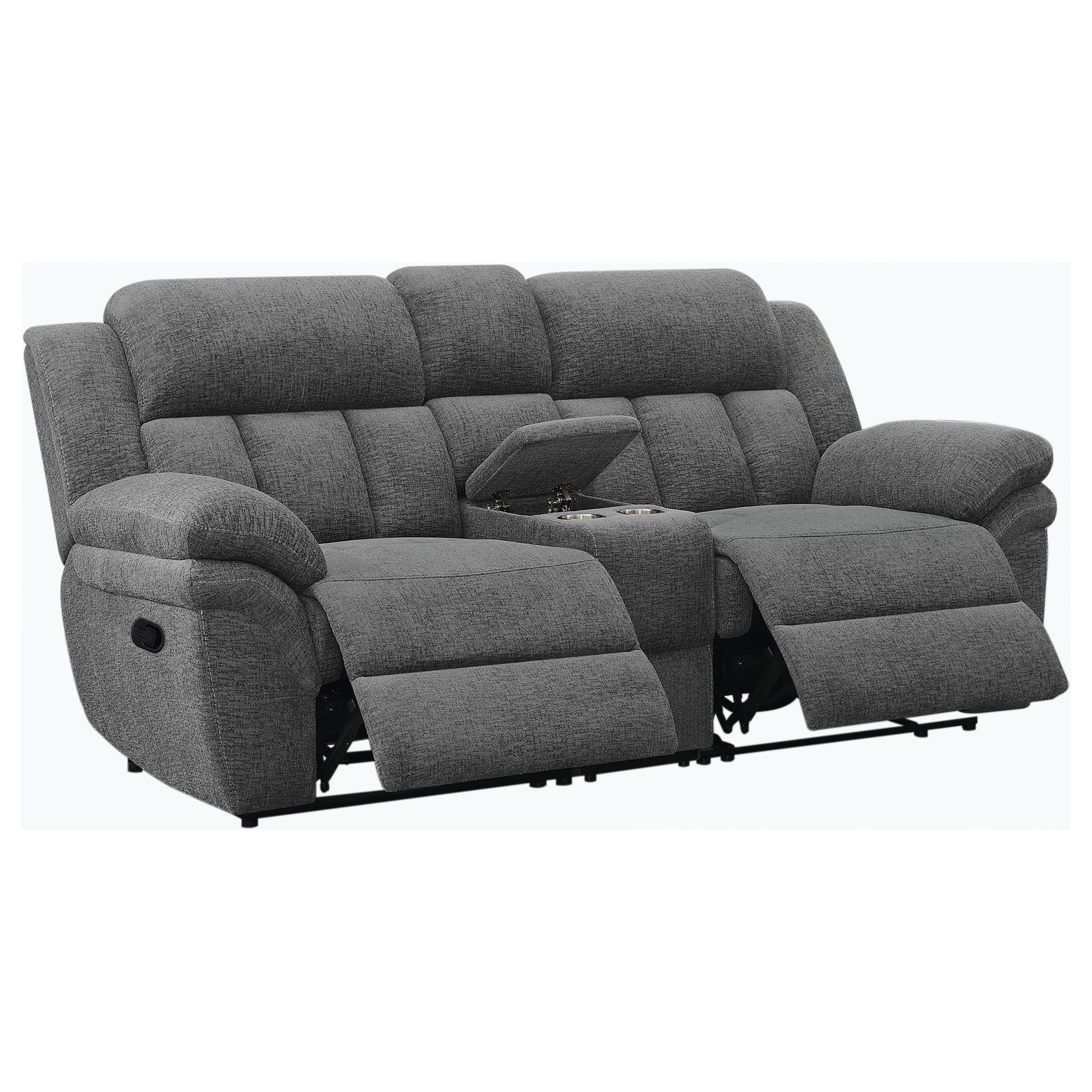 Bahrain Upholstered Motion Loveseat Charcoal — view 4