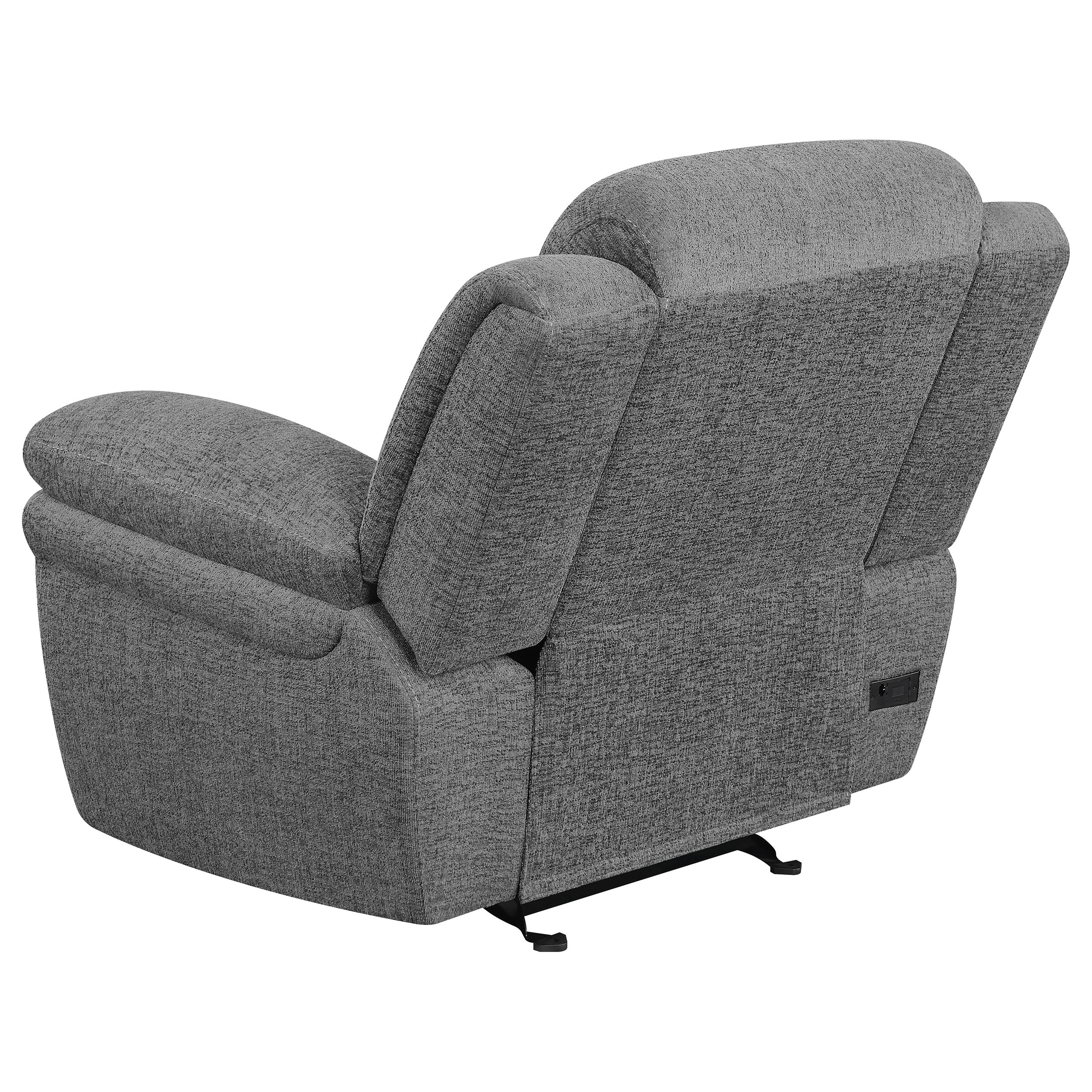 Bahrain Upholstered Power Glider Recliner Charcoal — view 6