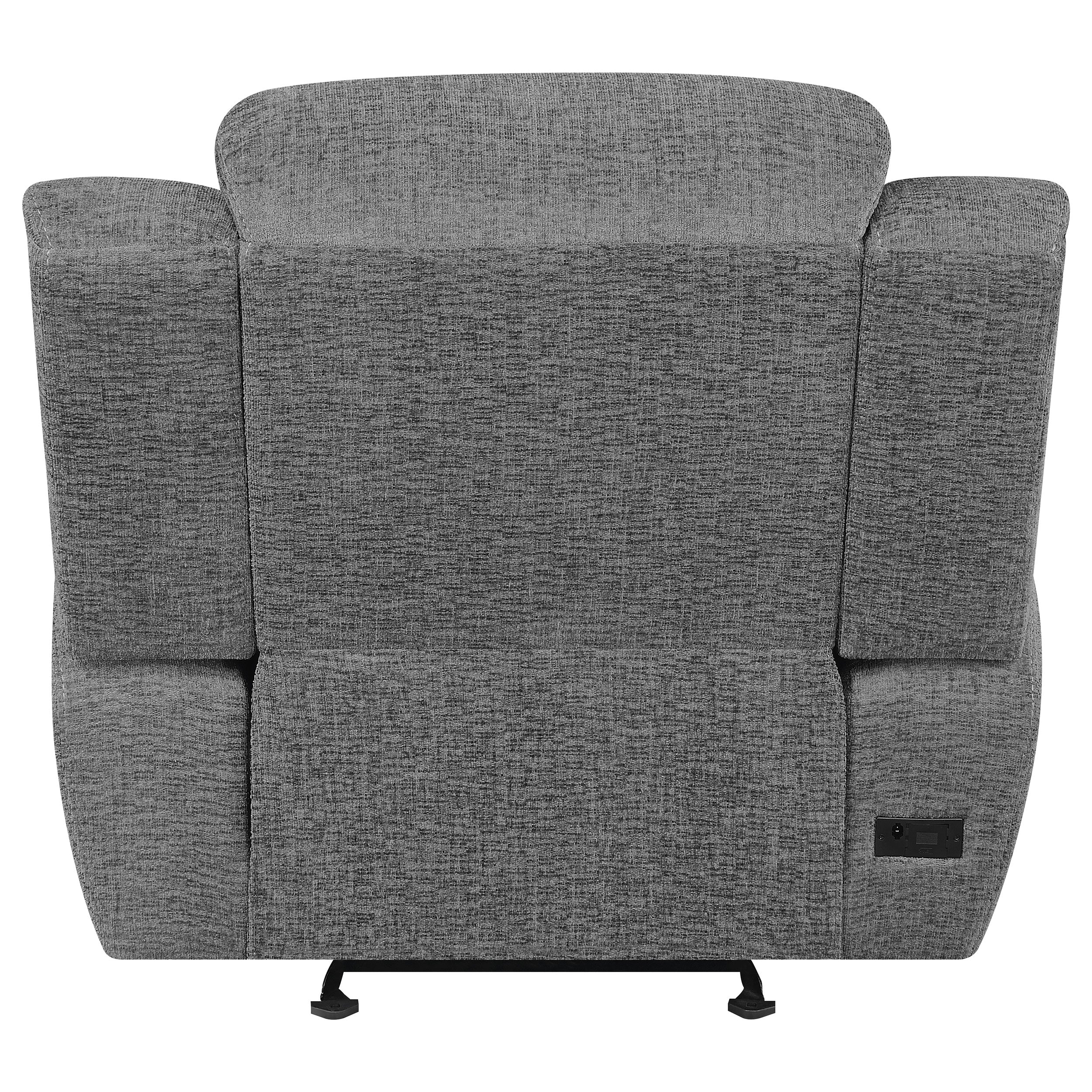 Bahrain Upholstered Power Glider Recliner Charcoal — view 8