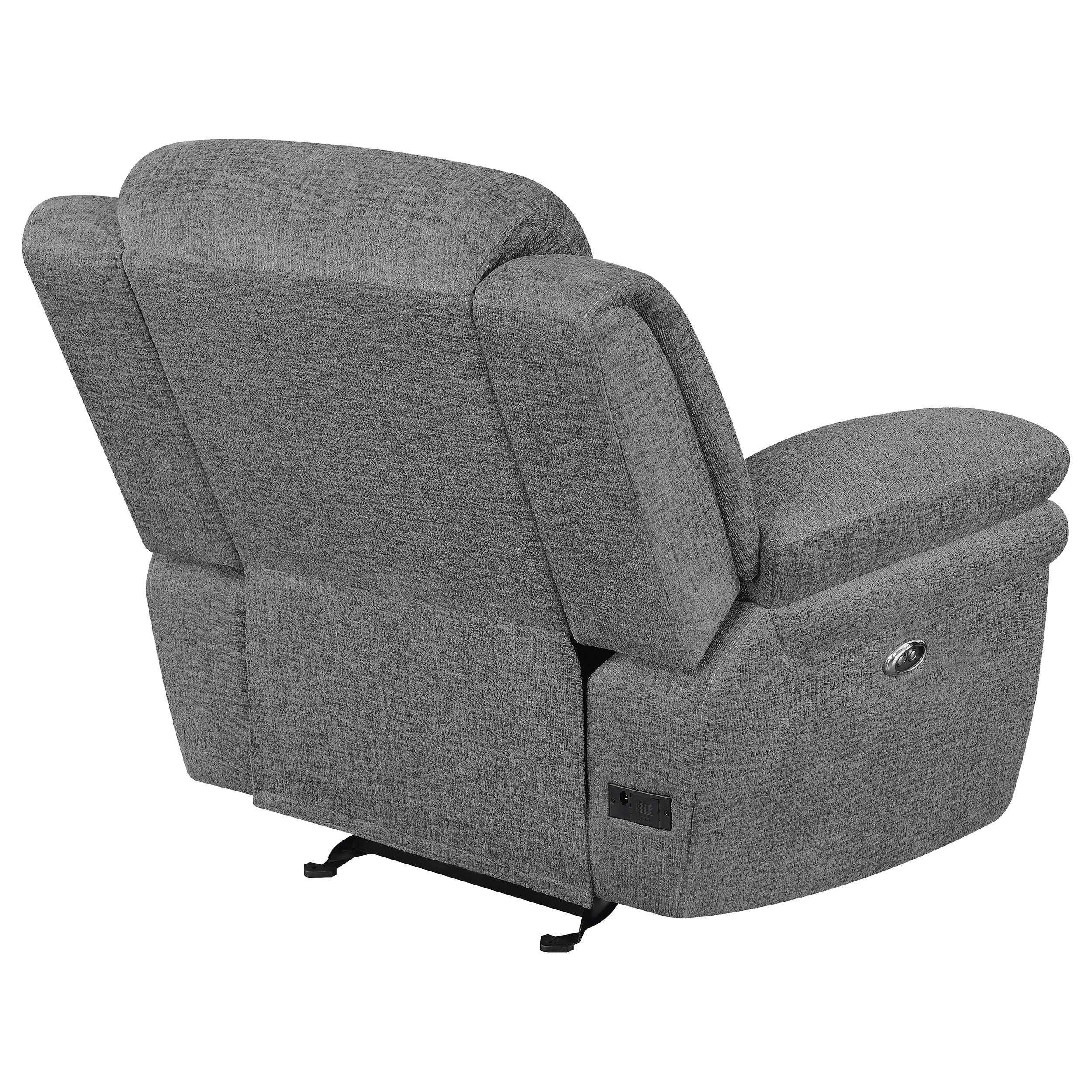 Bahrain Upholstered Power Glider Recliner Charcoal — view 9