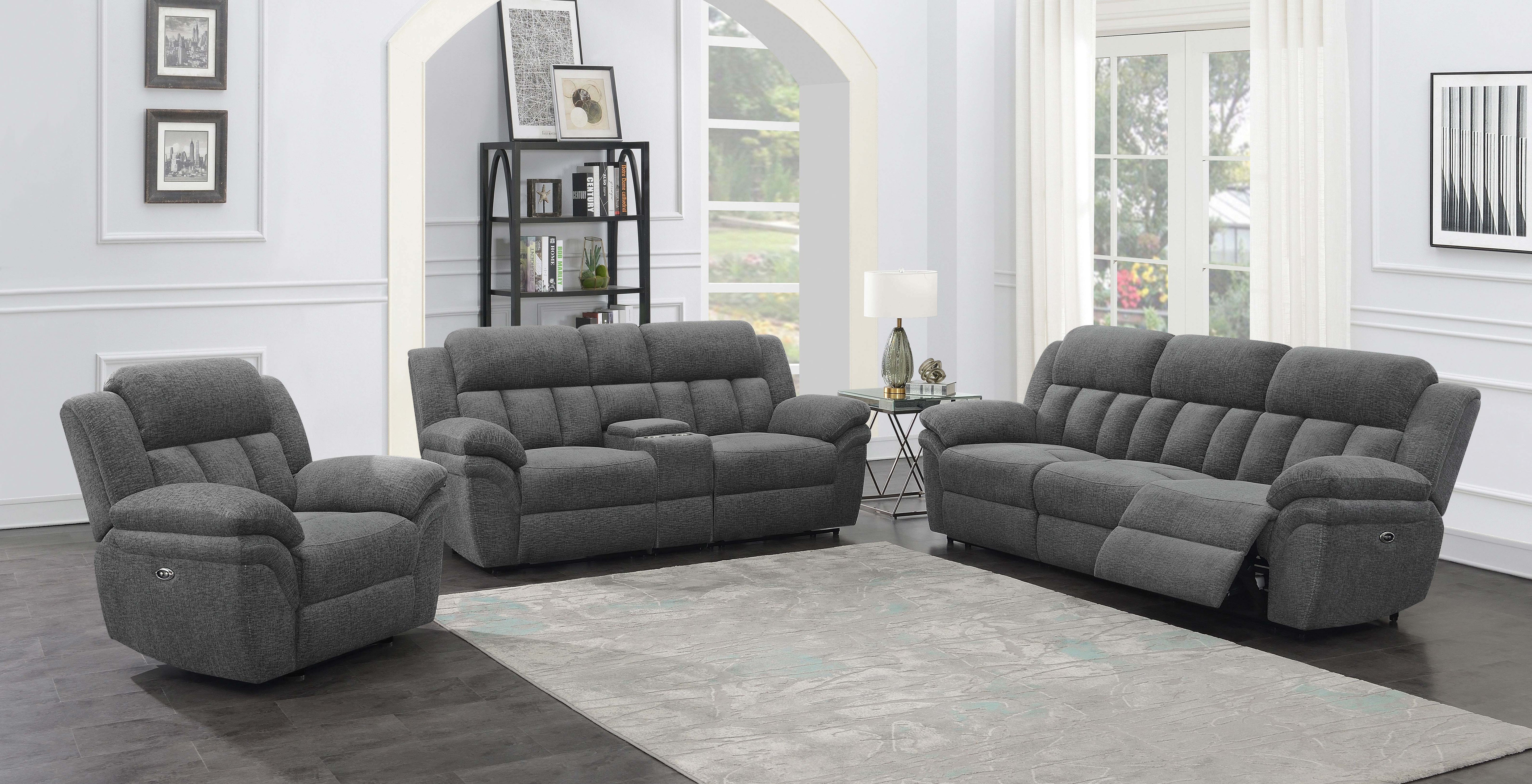 Bahrain Upholstered Power Glider Recliner Charcoal — view 15