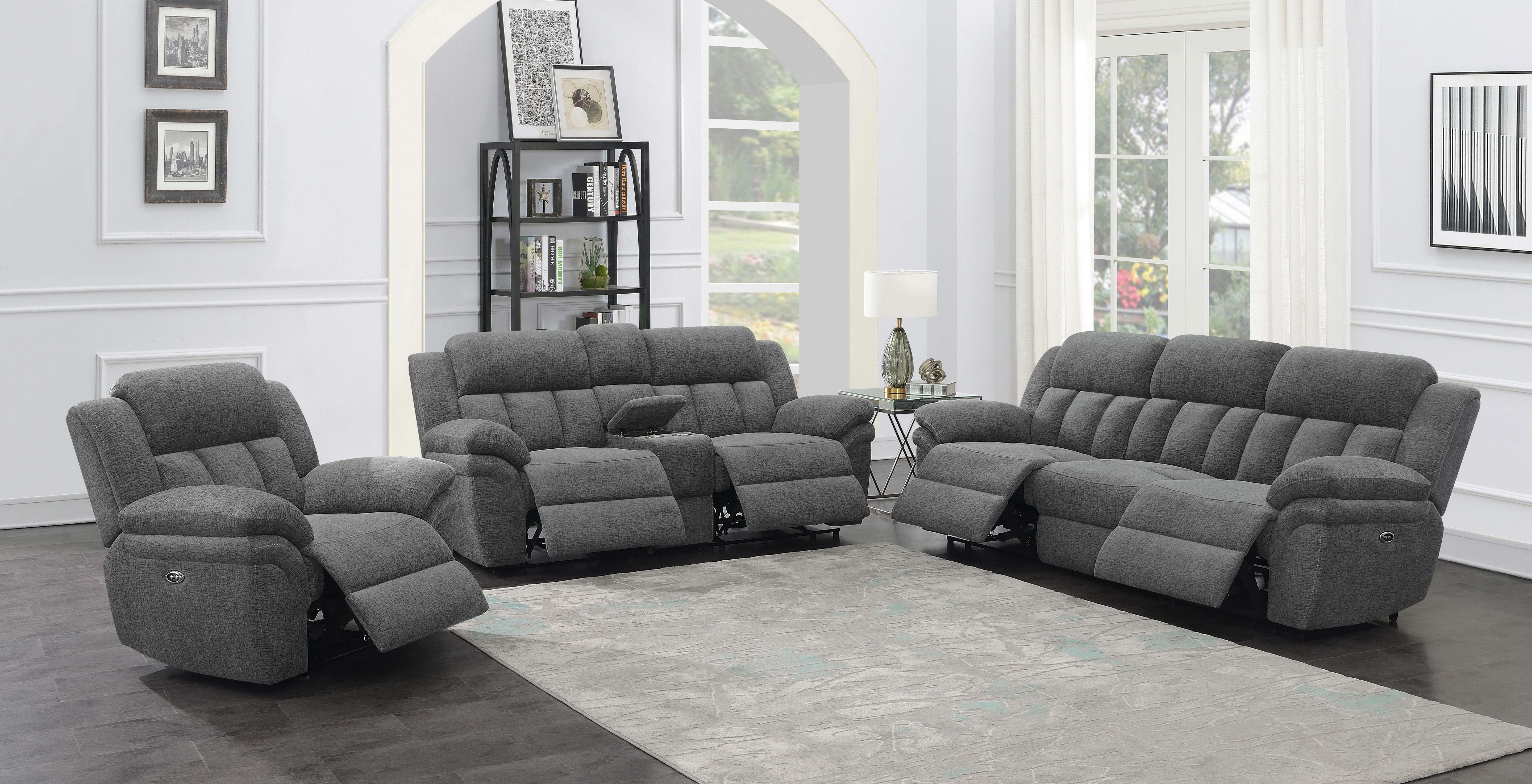 Bahrain Upholstered Power Glider Recliner Charcoal — view 16