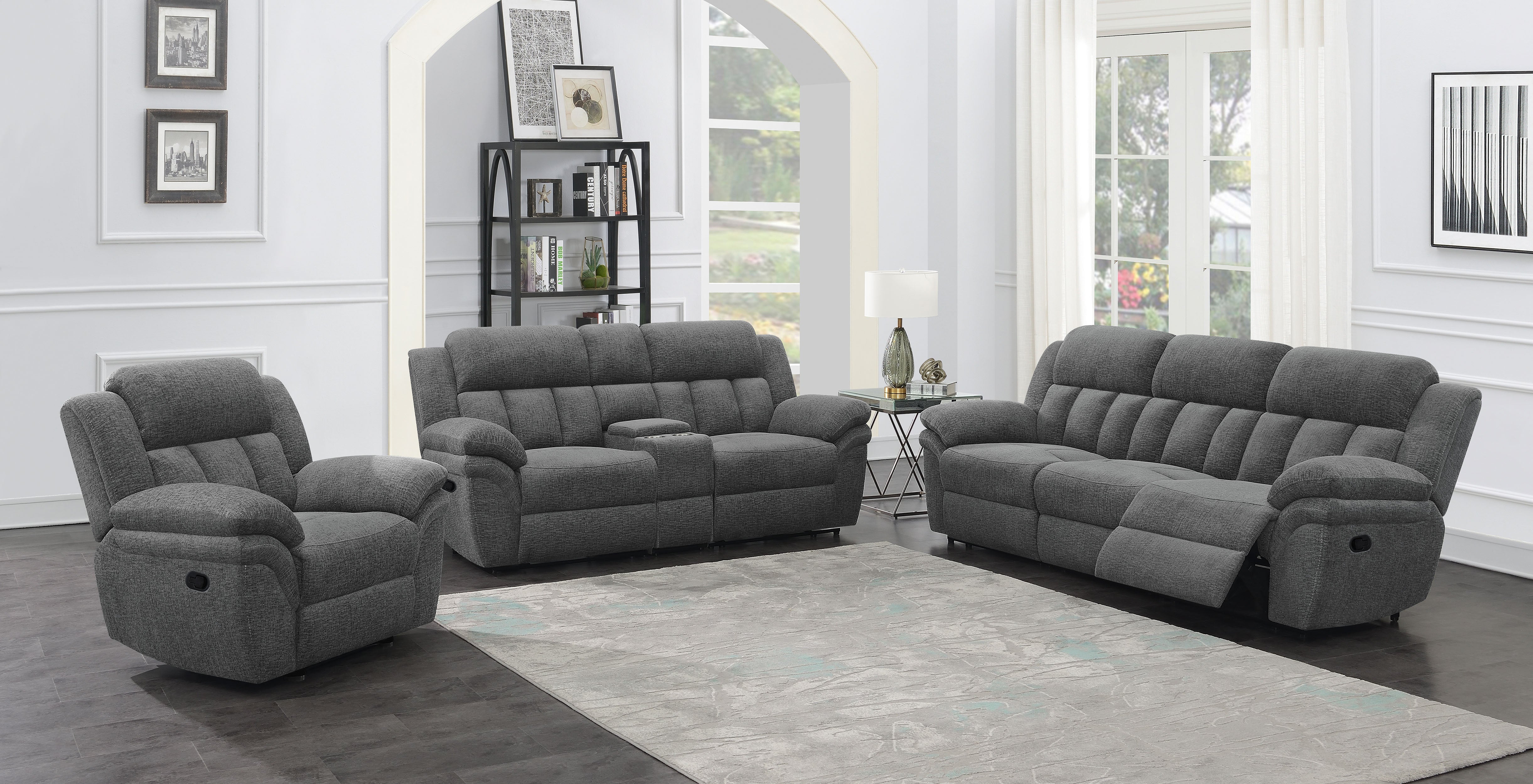 Bahrain Upholstered Glider Recliner Charcoal — view 16