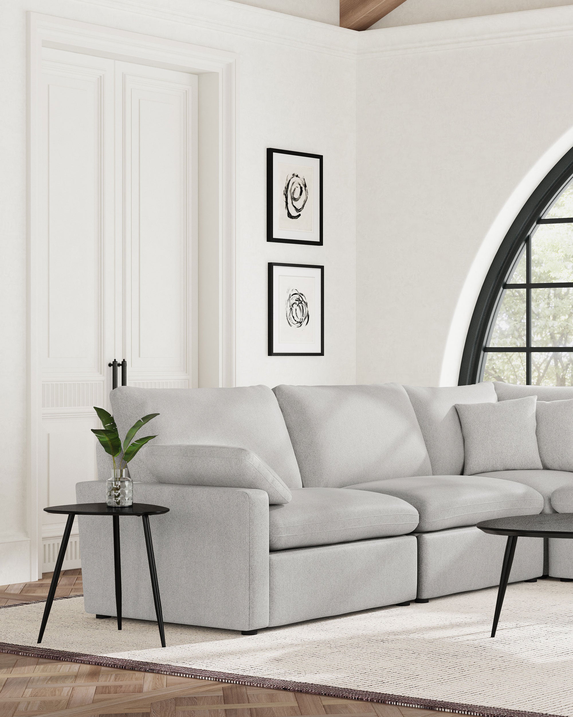Collins Modular Armless Chair Grey — view 2