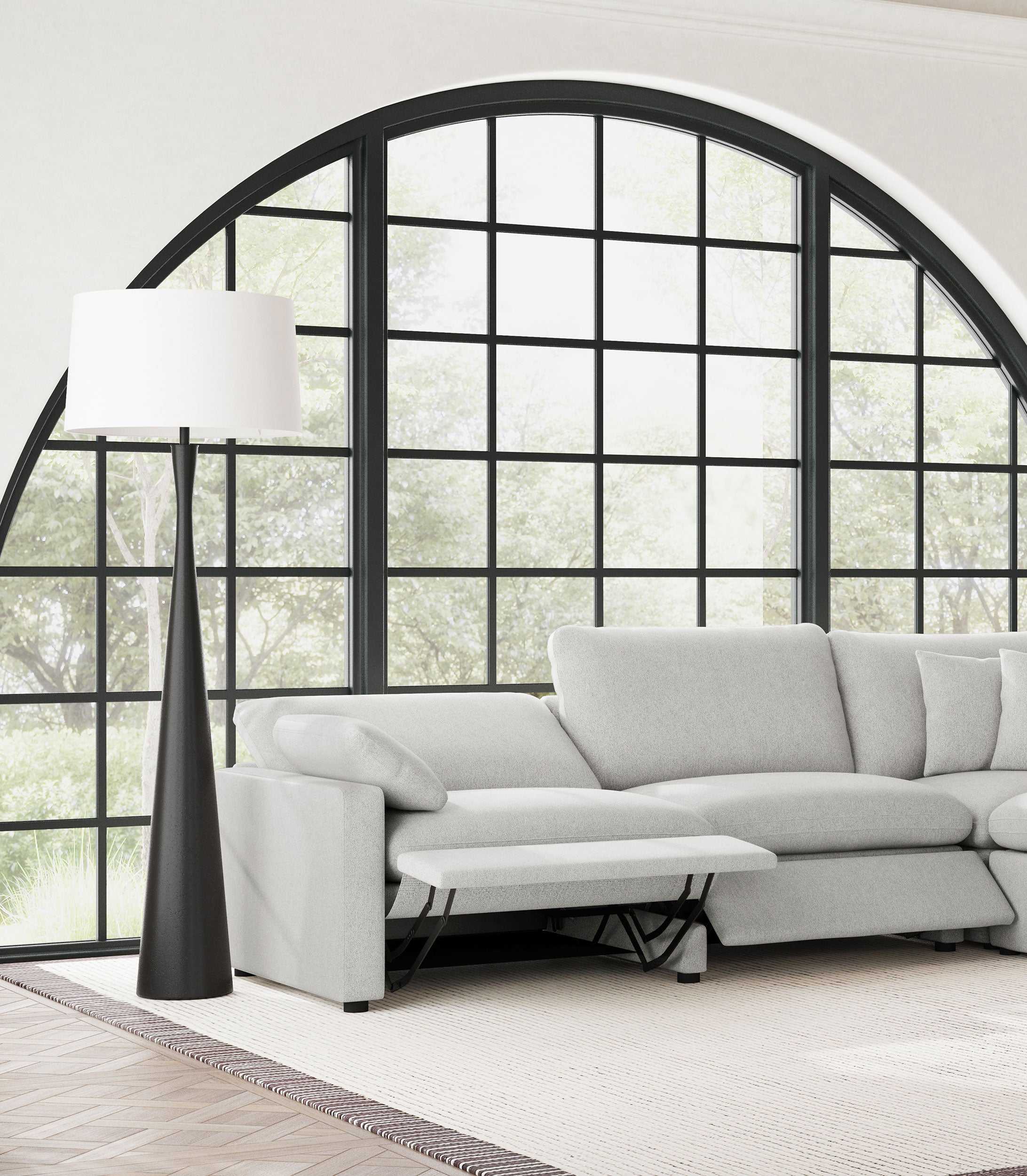 Collins Modular Power Armless Recliner Grey — view 3