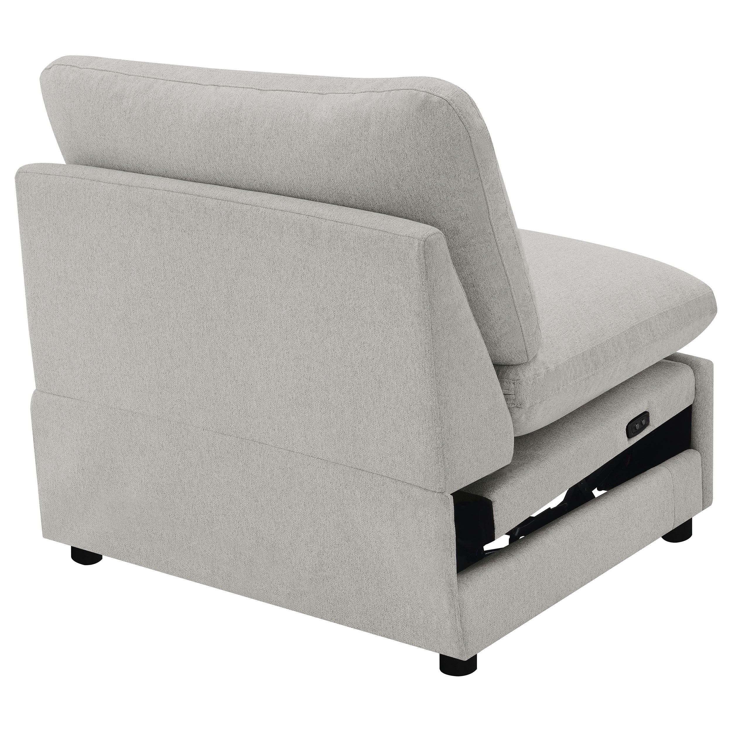 Collins Modular Power Armless Recliner Grey — view 9