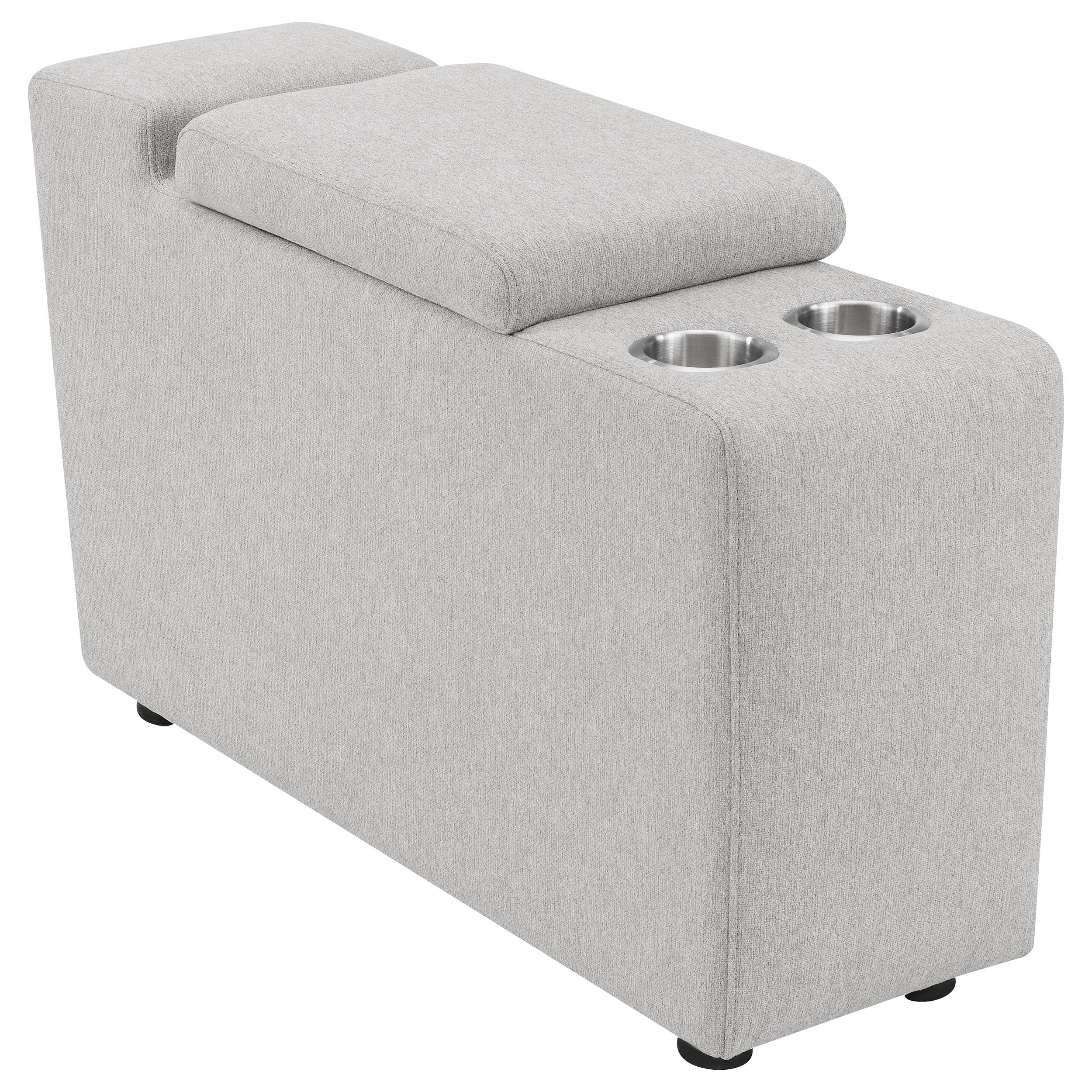 Collins Upholstered Modular Storage Console Grey — view 1