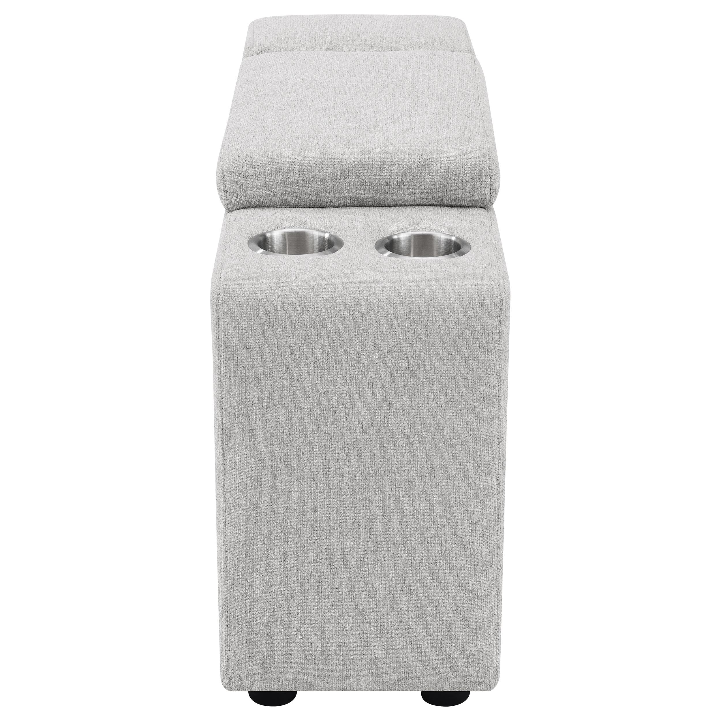 Collins Upholstered Modular Storage Console Grey — view 4