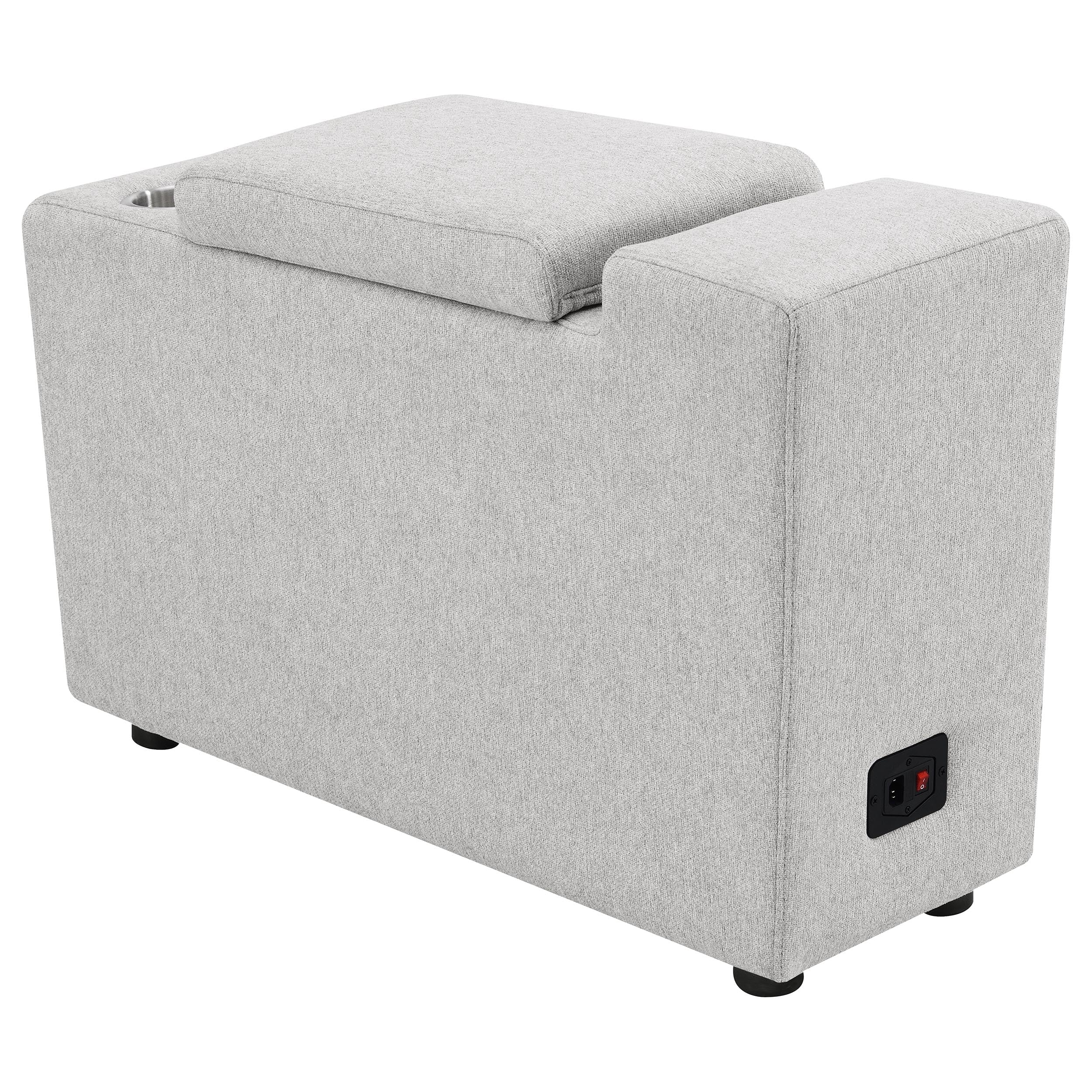 Collins Upholstered Modular Storage Console Grey — view 7