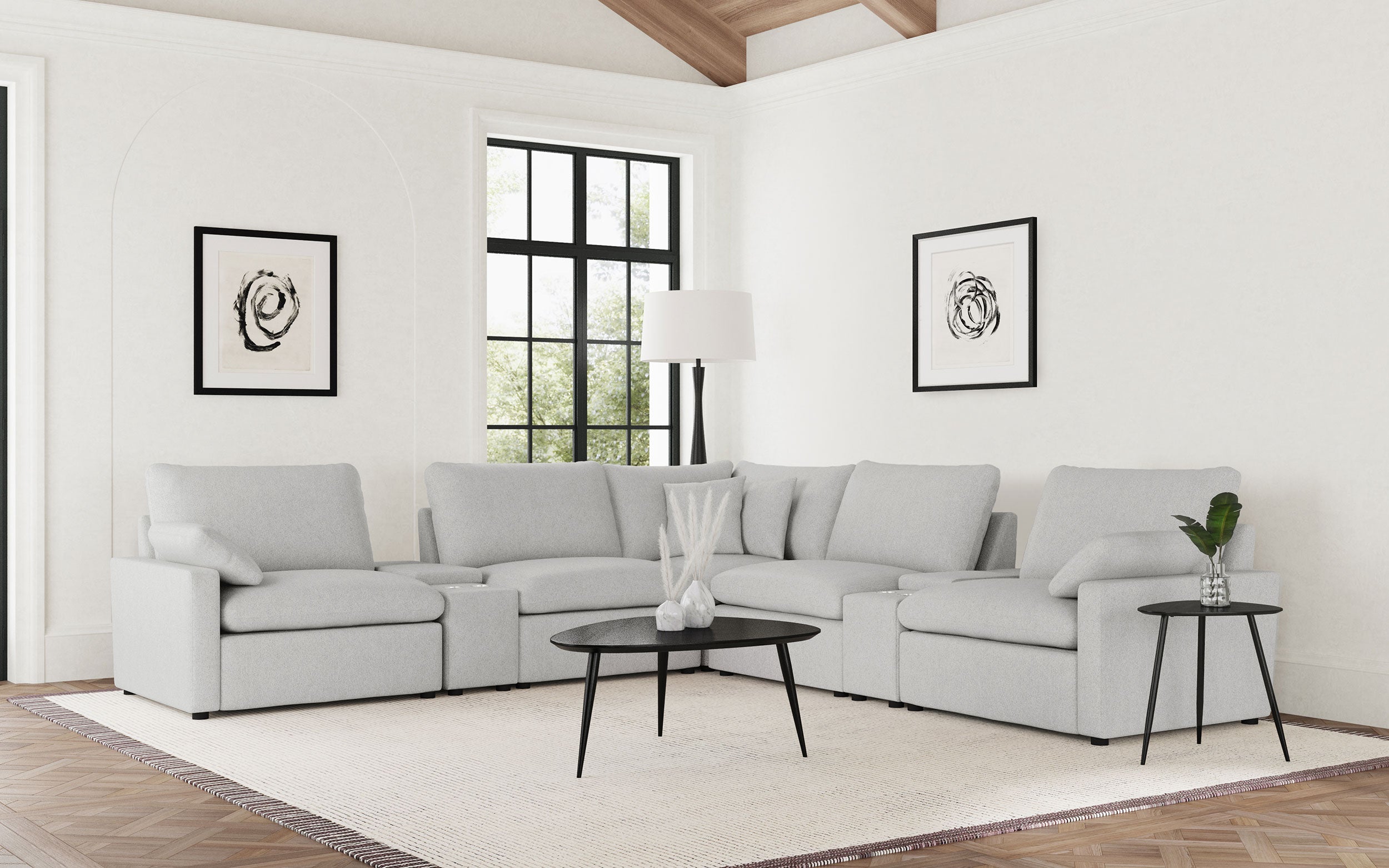 Collins 7-piece Modular Power Reclining Sectional Grey — view 1