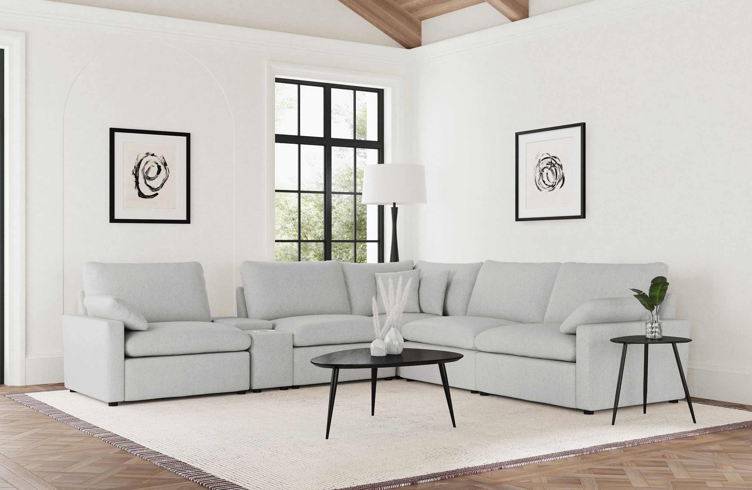 Collins 6-piece Modular Power Reclining Sectional Grey — view 1