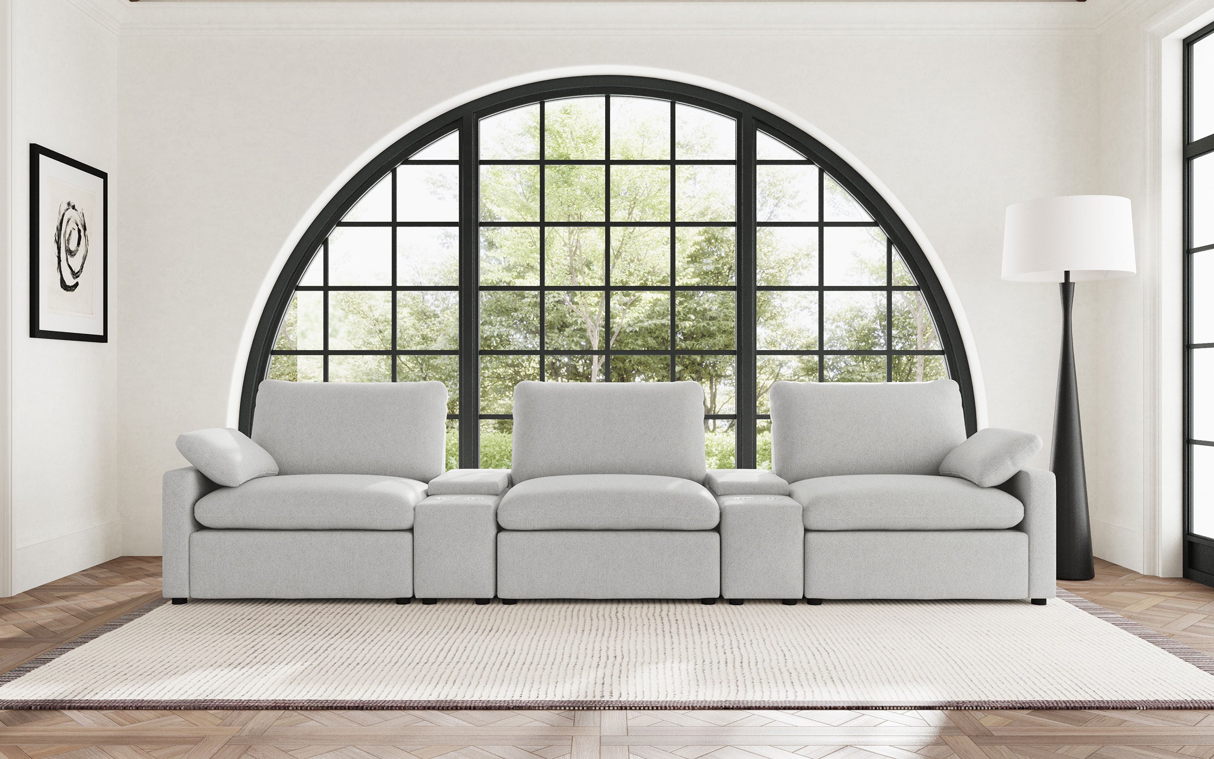 Collins 5-Piece Power Reclining Home Theater Seating Grey — view 2