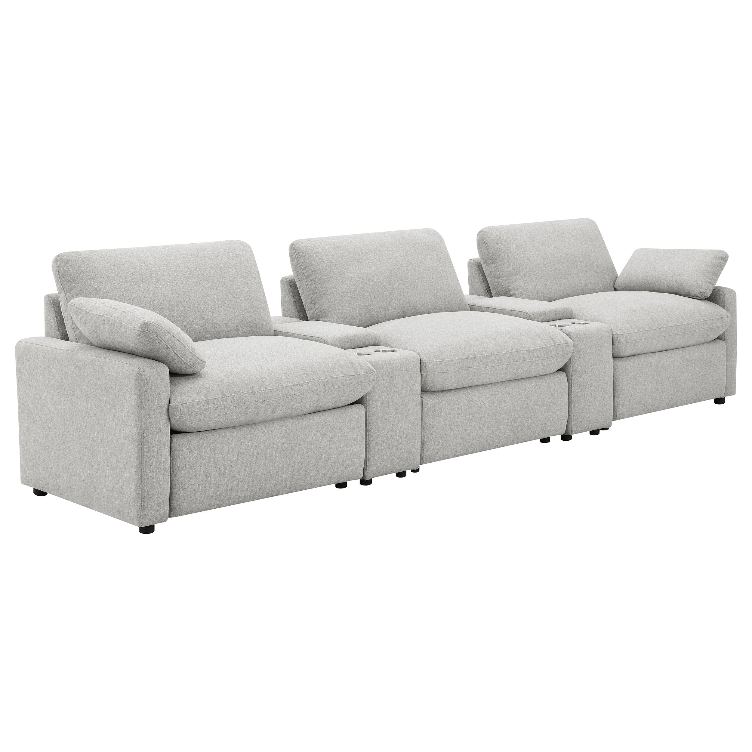 Collins 5-Piece Power Reclining Home Theater Seating Grey — view 1