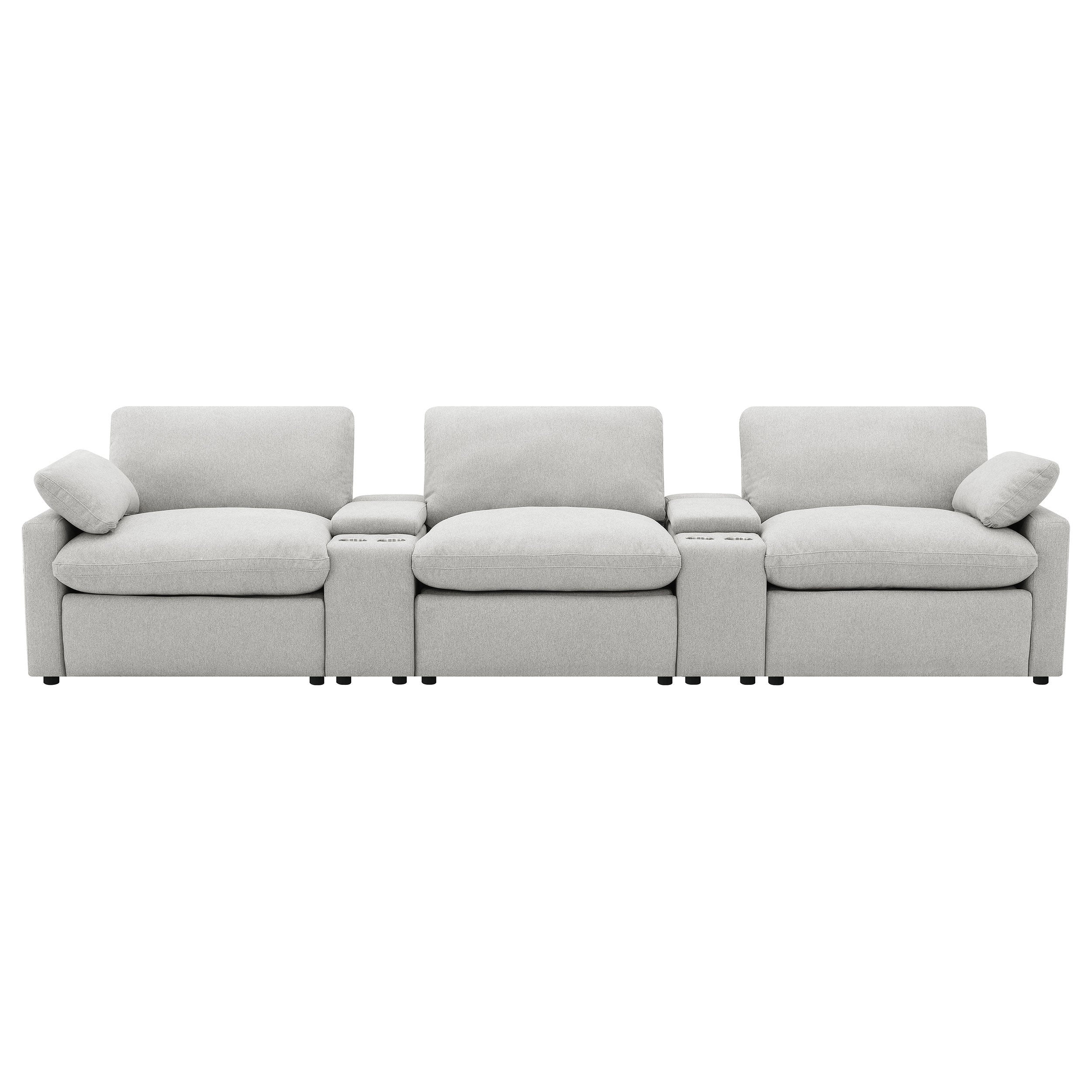 Collins 5-Piece Power Reclining Home Theater Seating Grey — view 5