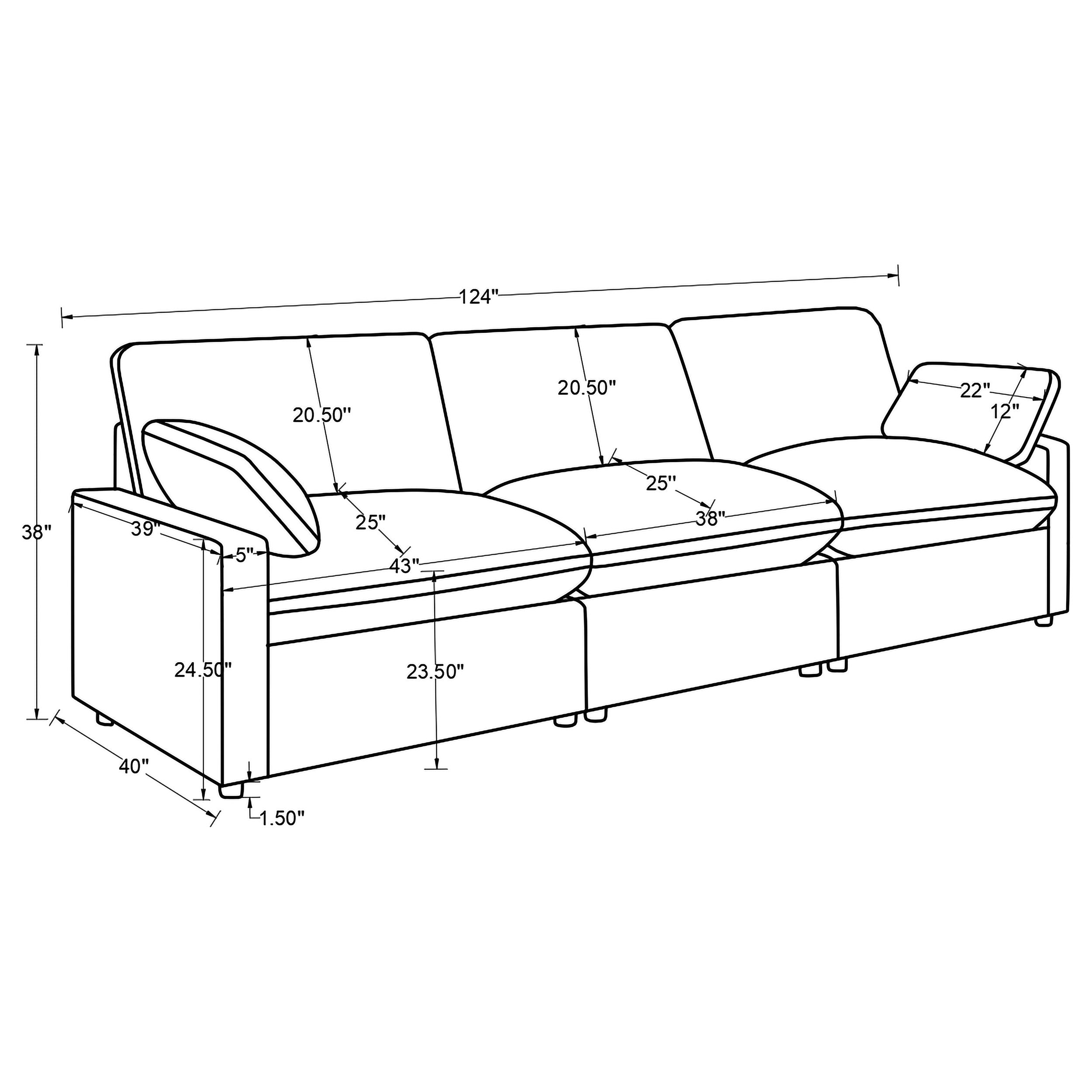 Collins Modular Power Sofa Grey — view 12