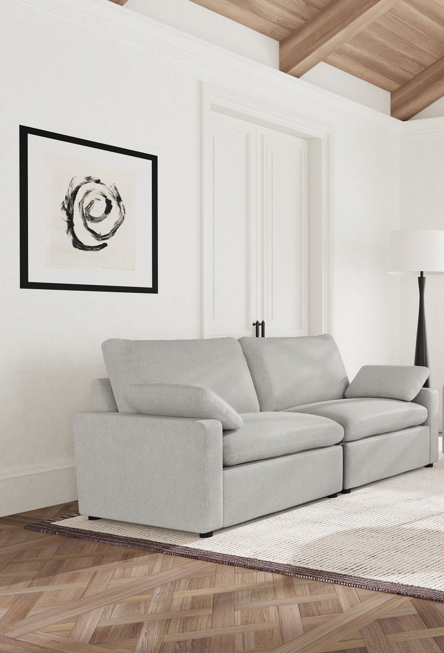 Collins Modular Power Loveseat Grey — view 2