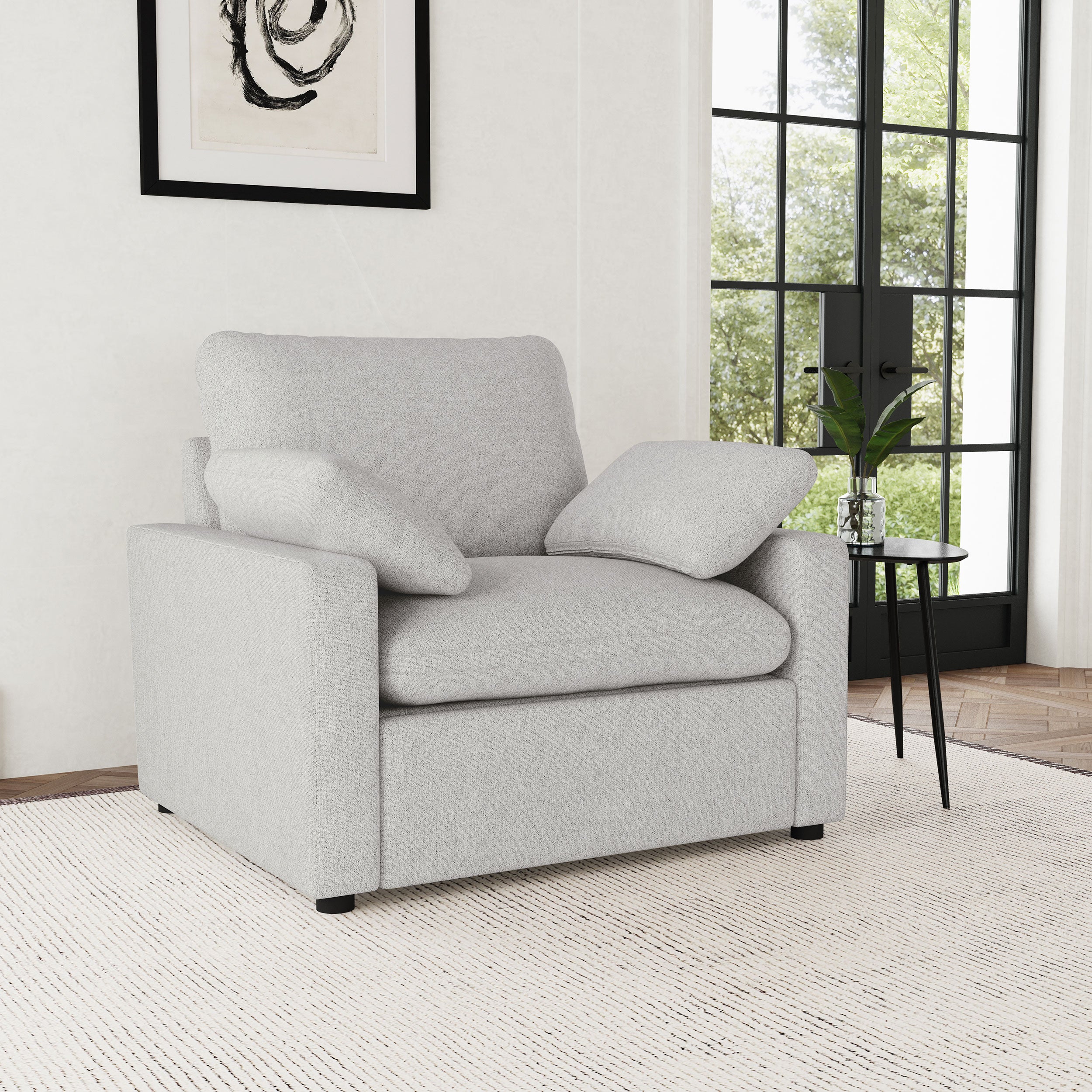 Collins Upholstered Power Recliner Chair Grey — view 2