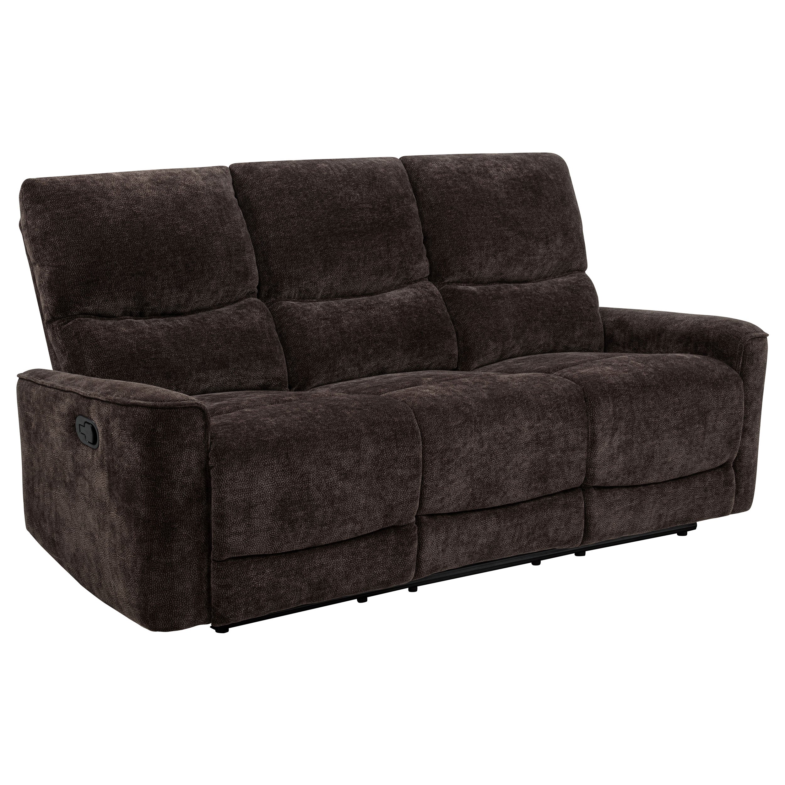 Navarro 3-piece Upholstered Reclining Sofa Set Dark Brown — view 5