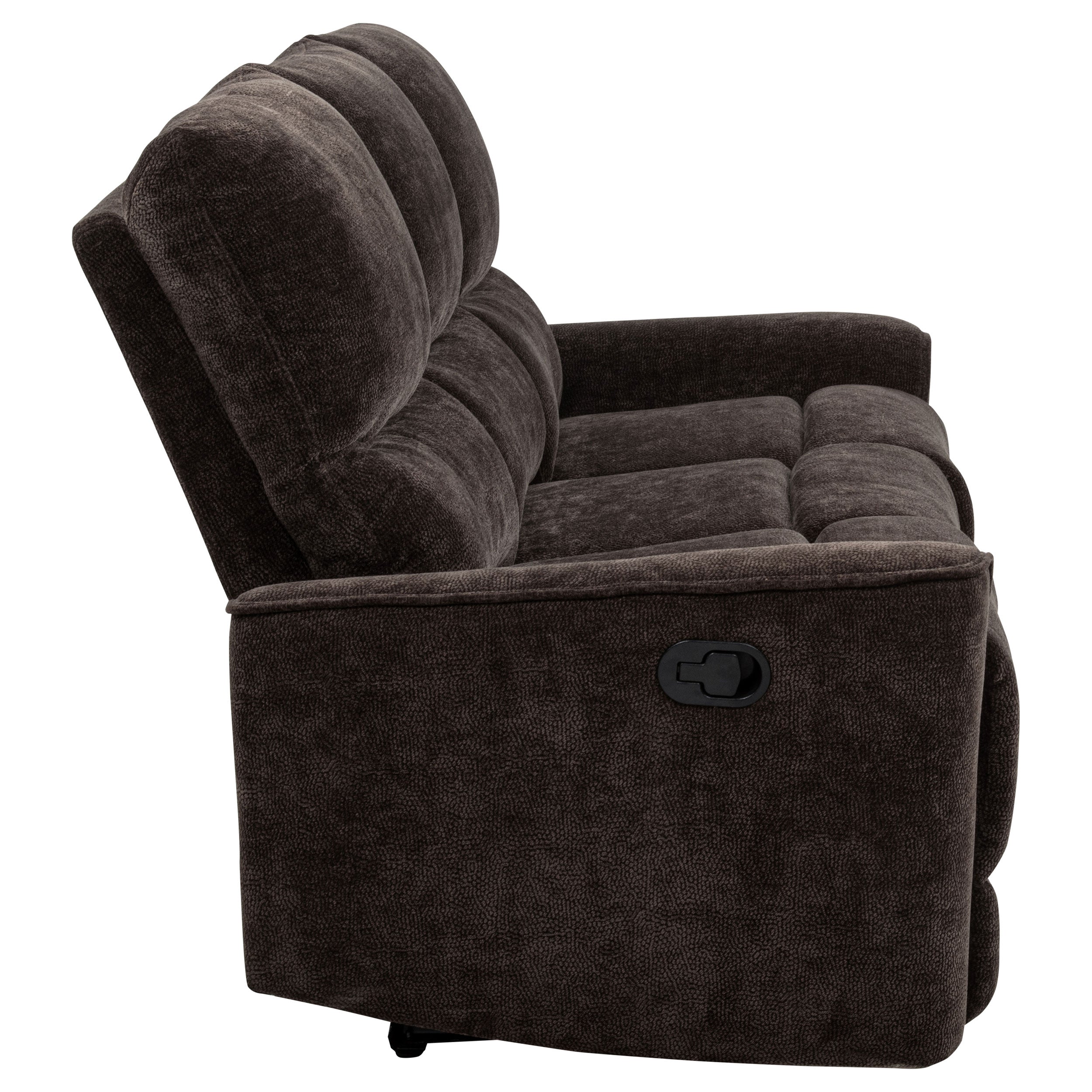 Navarro Chenille Upholstered Reclining Sofa Dark Brown — view 9