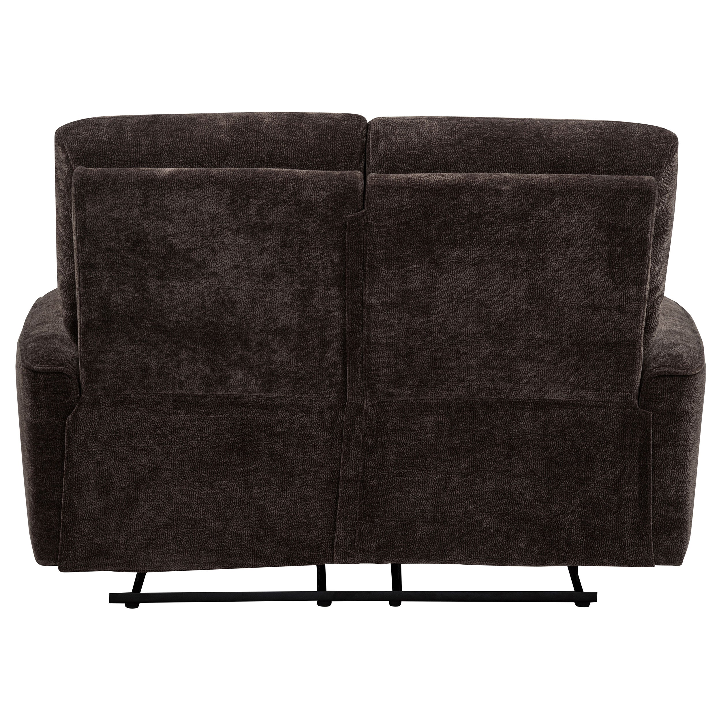 Navarro Chenille Upholstered Reclining Loveseat Dark Brown — view 8