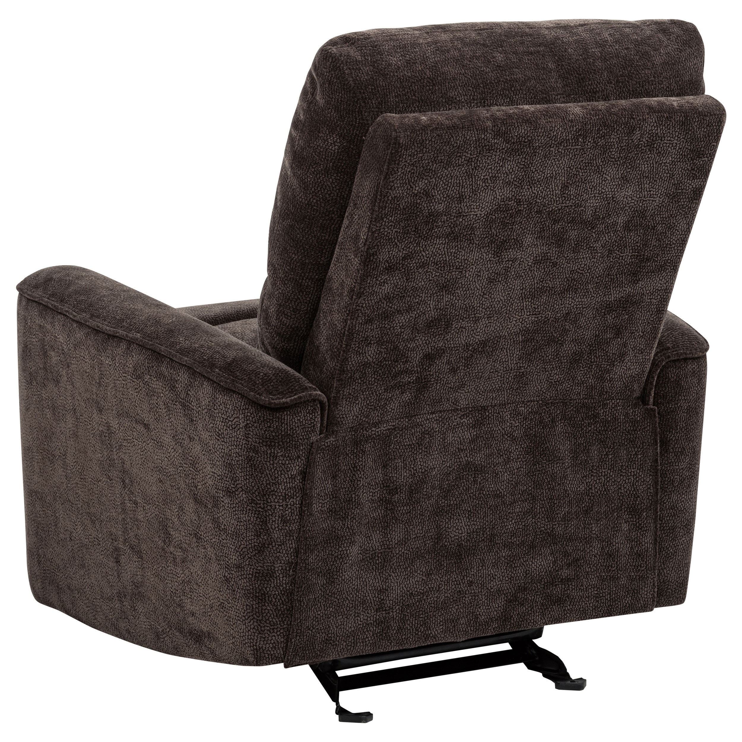 Navarro Chenille Upholstered Glider Recliner Dark Brown — view 7