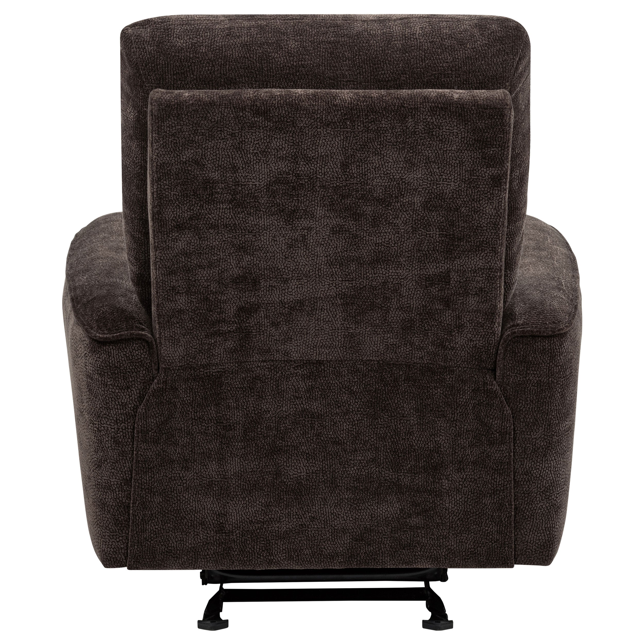 Navarro Chenille Upholstered Glider Recliner Dark Brown — view 8