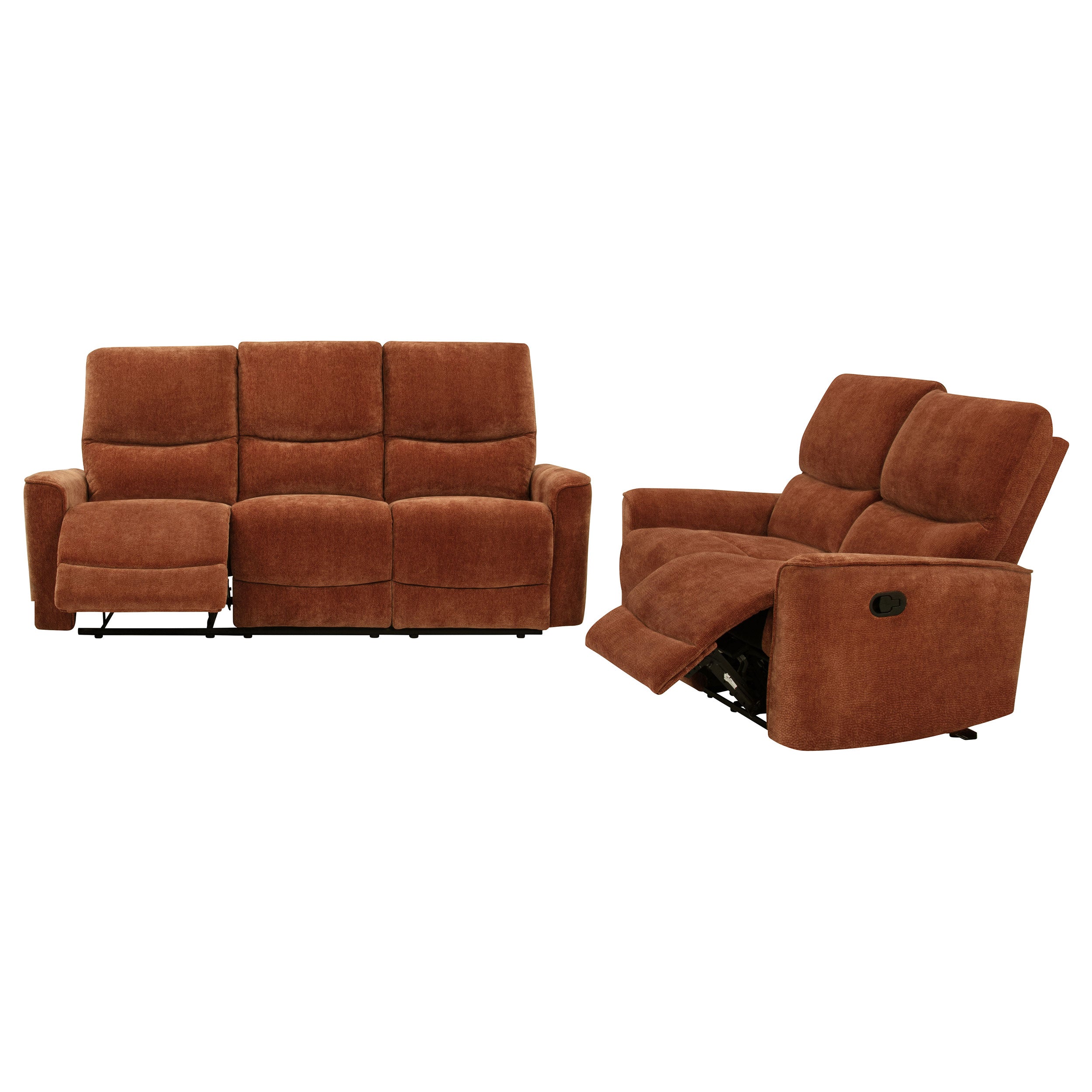 Navarro 2-piece Upholstered Reclining Sofa Set Orange — view 3