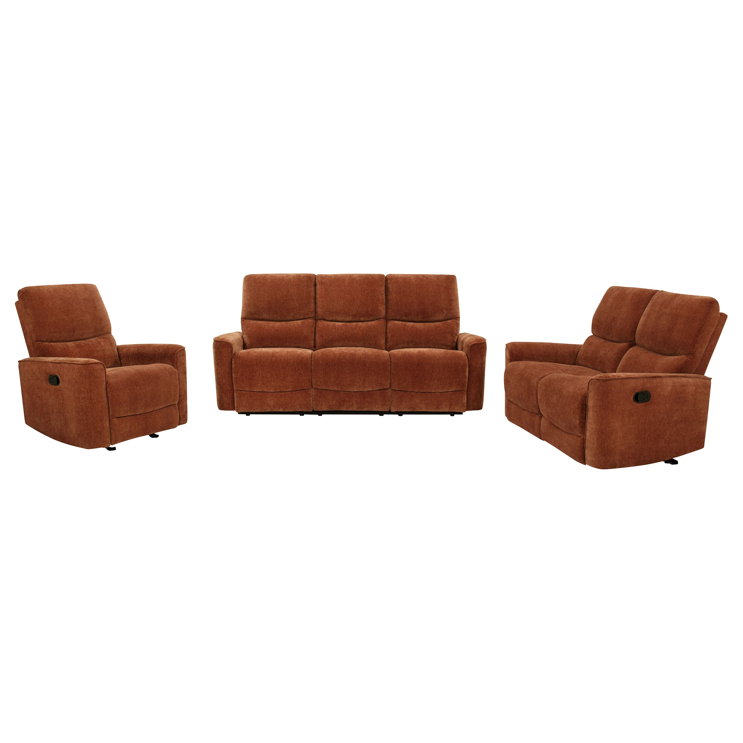 Navarro 3-piece Upholstered Reclining Sofa Set Orange — view 3