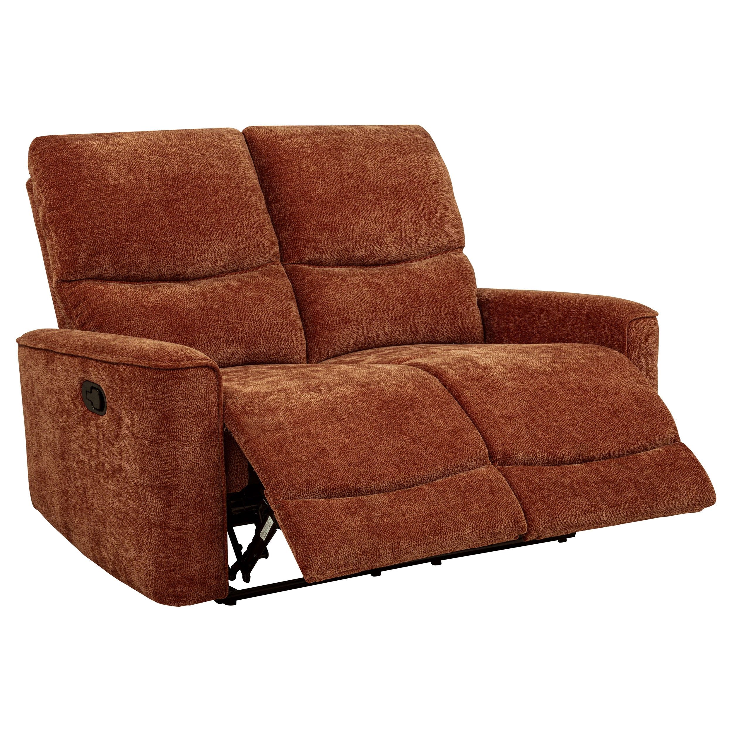 Navarro Chenille Upholstered Reclining Loveseat Burnt Orange — view 1