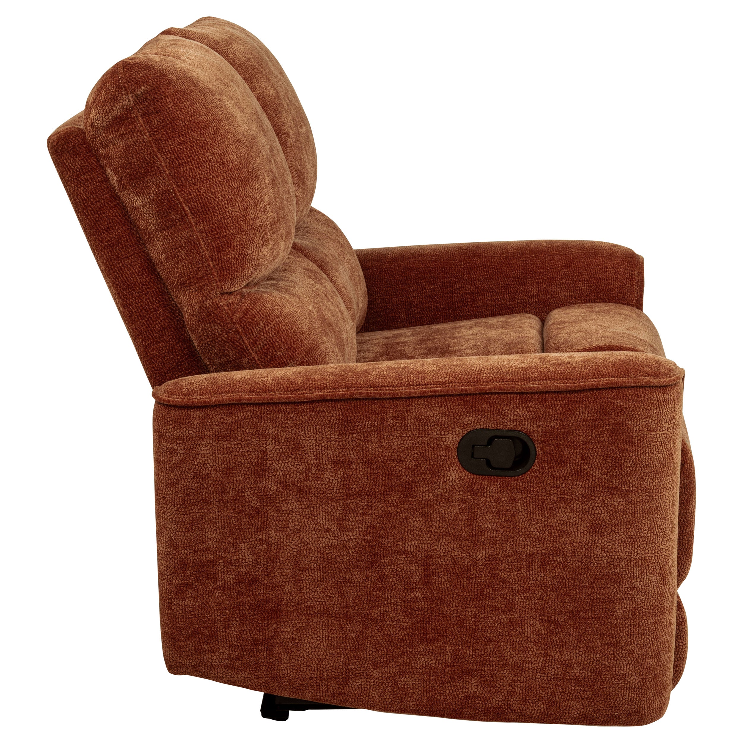 Navarro Chenille Upholstered Reclining Loveseat Burnt Orange — view 9