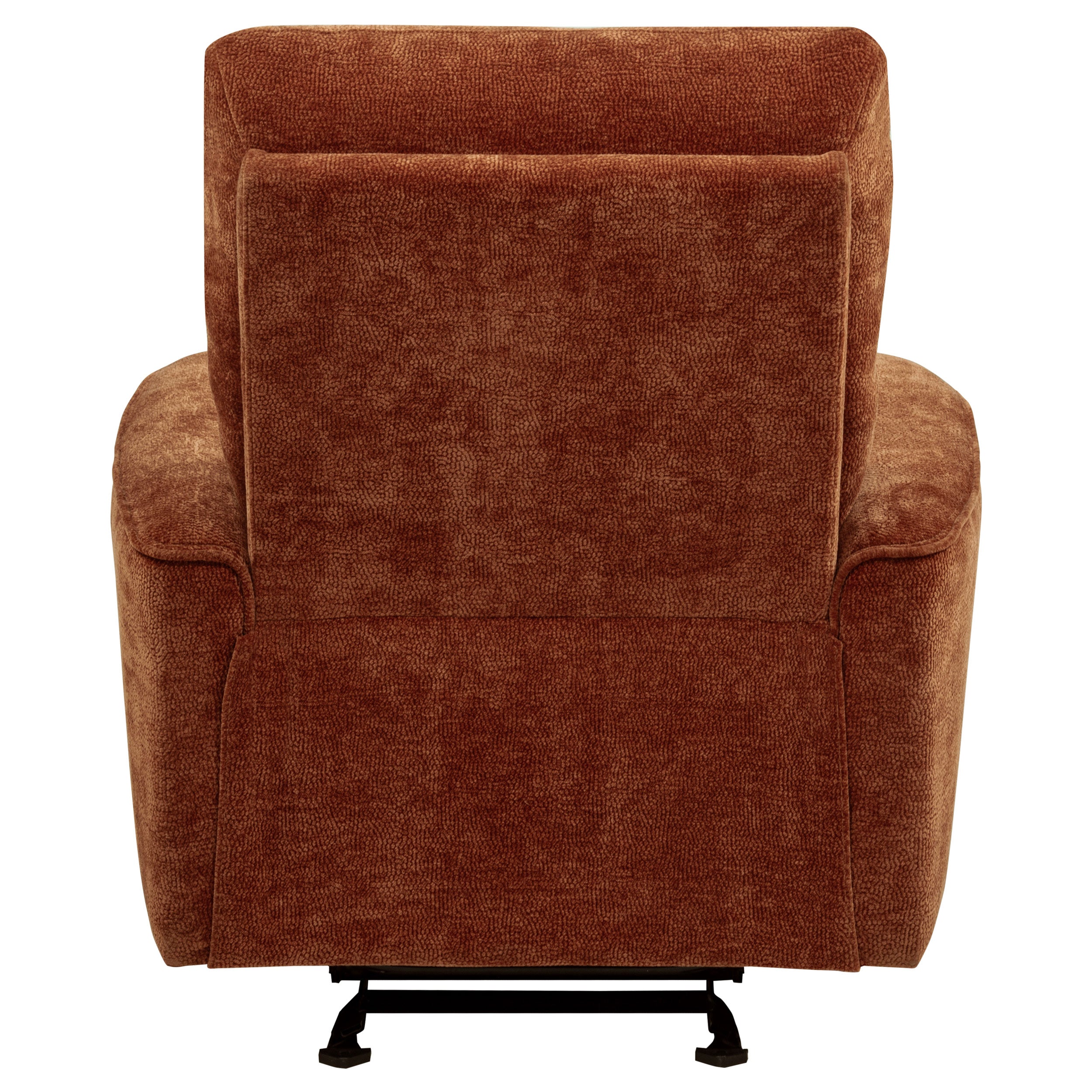 Navarro Chenille Upholstered Glider Recliner Burnt Orange — view 8