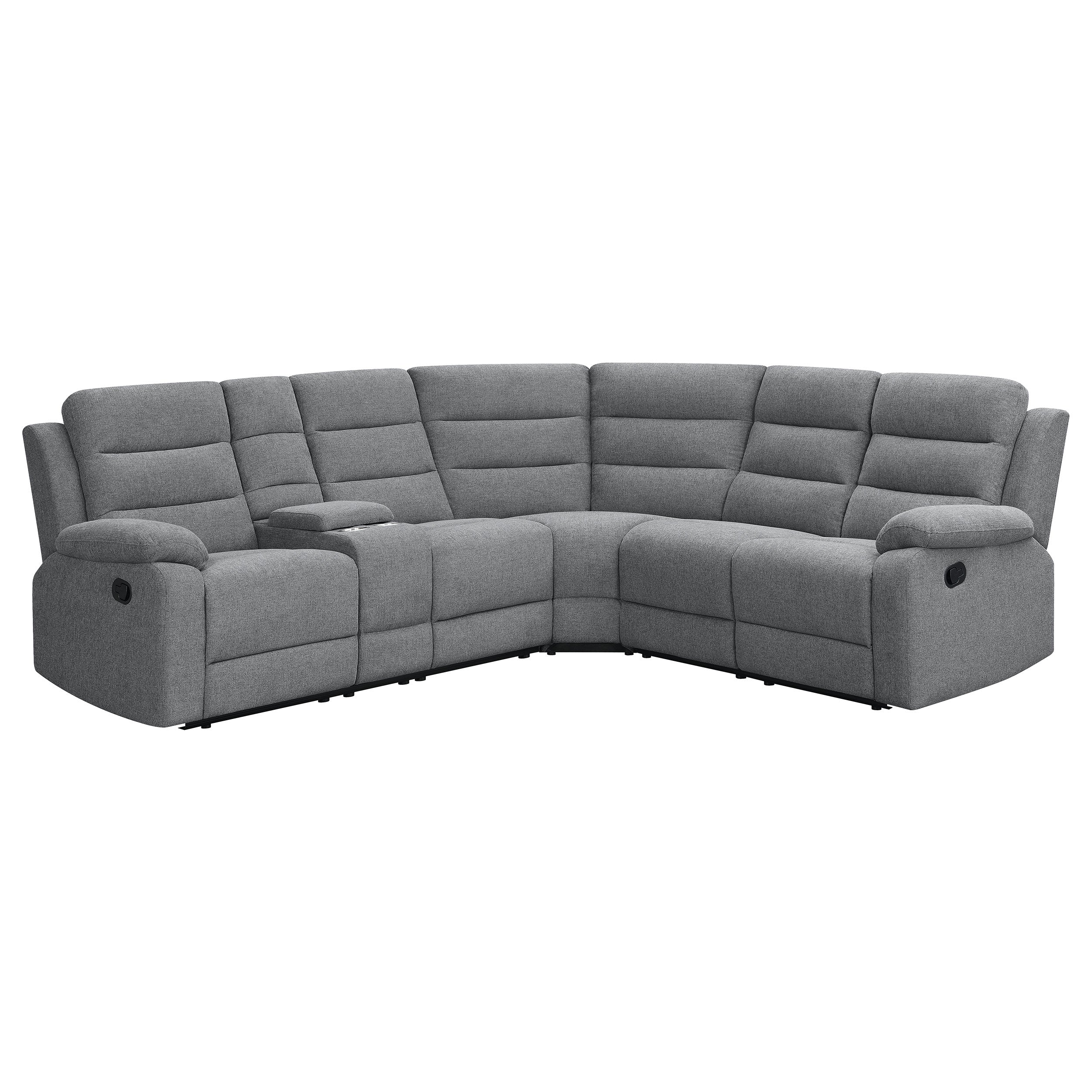 David Upholstered Reclining Sectional Sofa Smoke — view 3