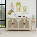 Rattan 4 Door Cabinet, Suitable For Bedroom - Natural