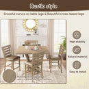 Dining Counter Height Chairs Modern Farmhouse Rustic Look Distressed Design Ladderback Solid Wood (Set of 2) - Grayish Brown