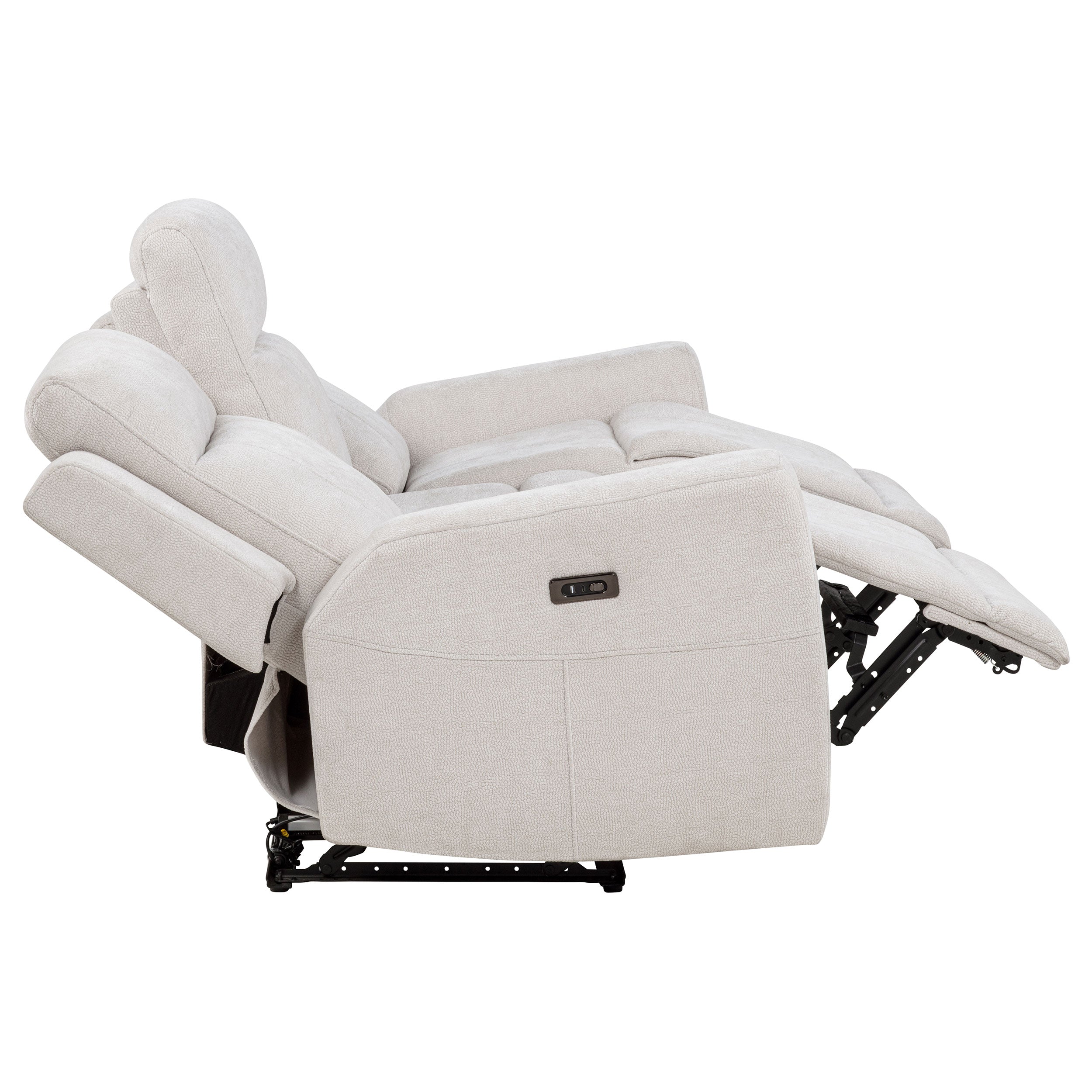 Kennett 3-piece Chenille Power Reclining Sofa Set Ivory — view 6