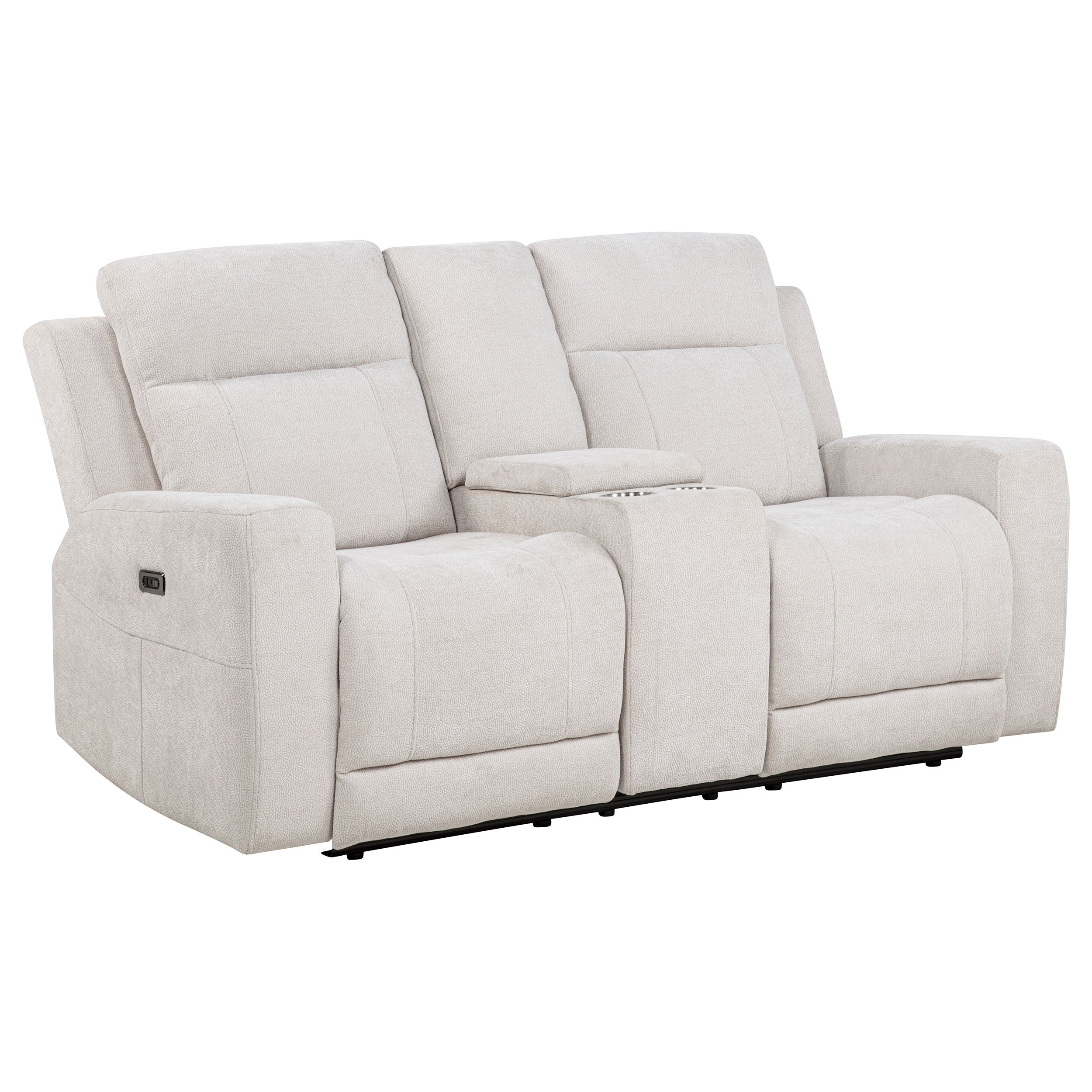 Kennett 3-piece Chenille Power Reclining Sofa Set Ivory — view 7