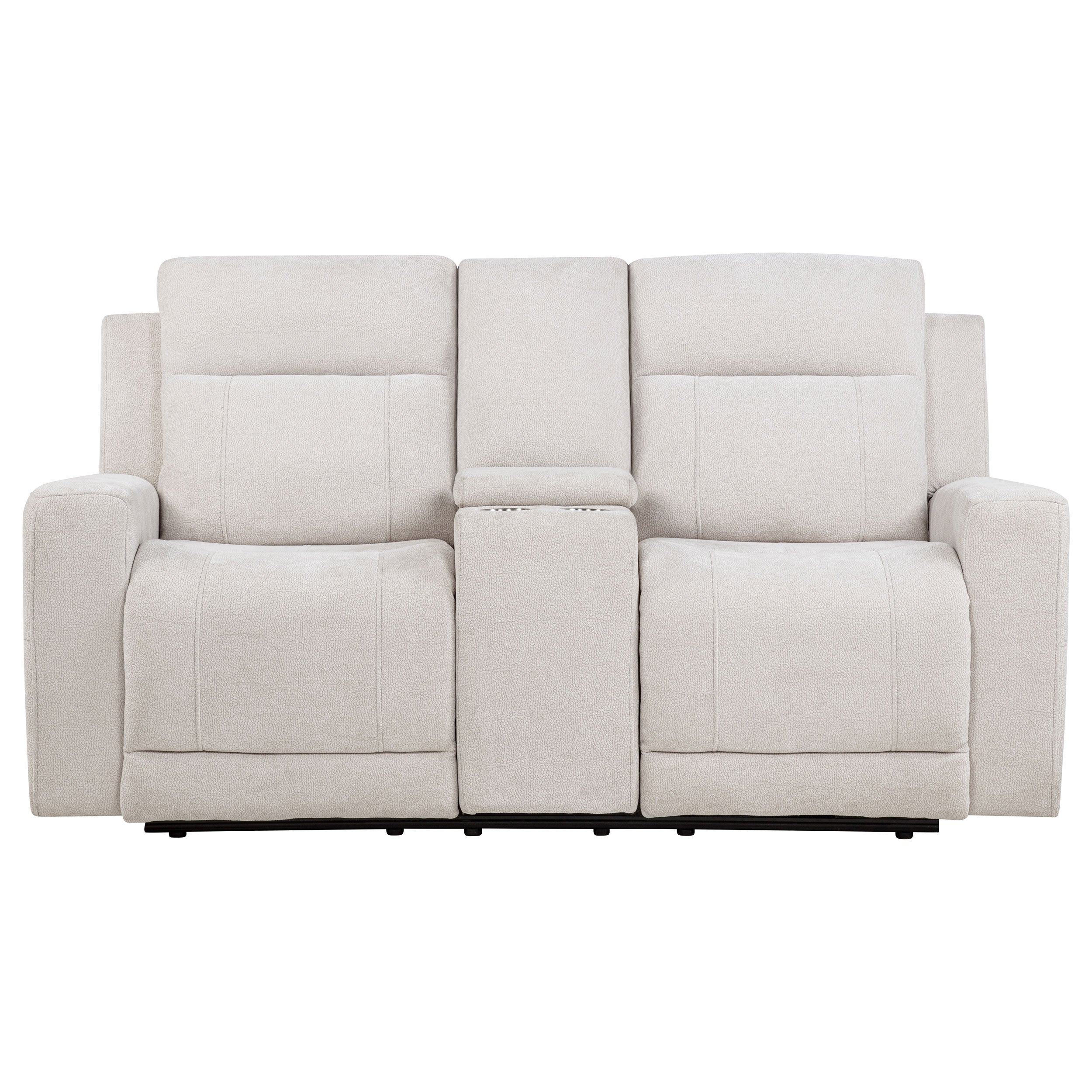 Kennett Chenille Upholstered Power Reclining Loveseat Ivory — view 5