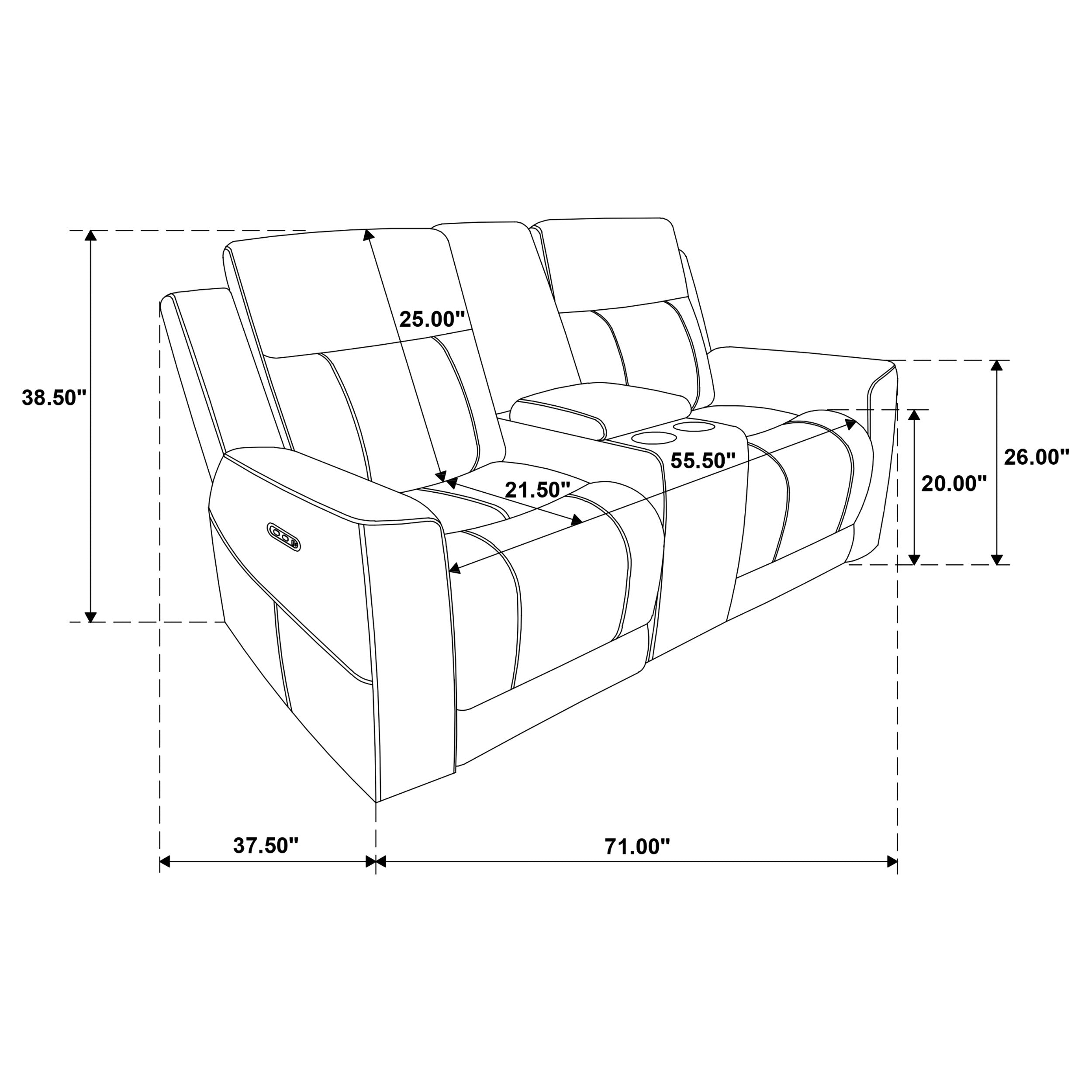 Kennett Chenille Upholstered Power Reclining Loveseat Ivory — view 13