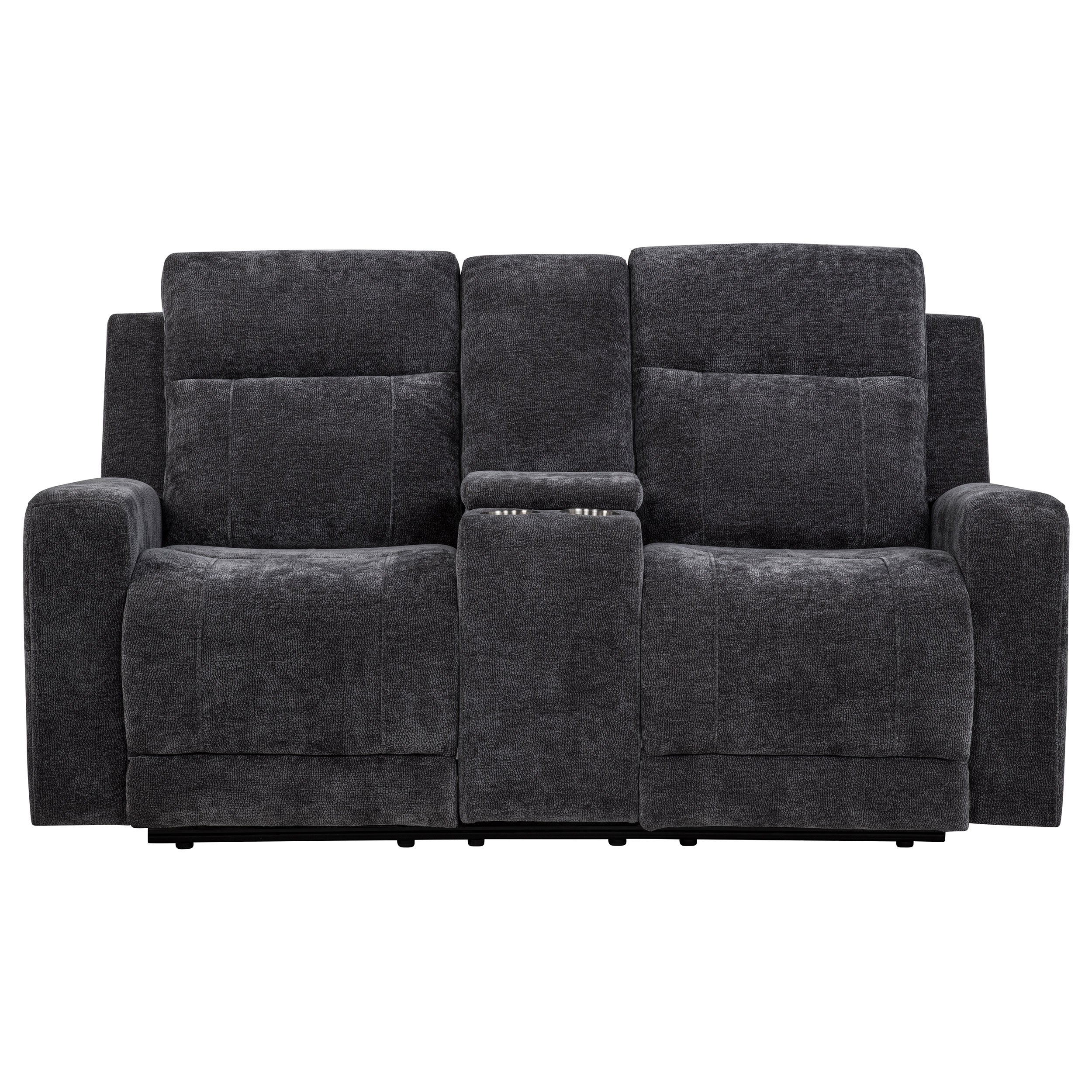 Kennett Chenille Upholstered Power Reclining Loveseat Grey — view 5