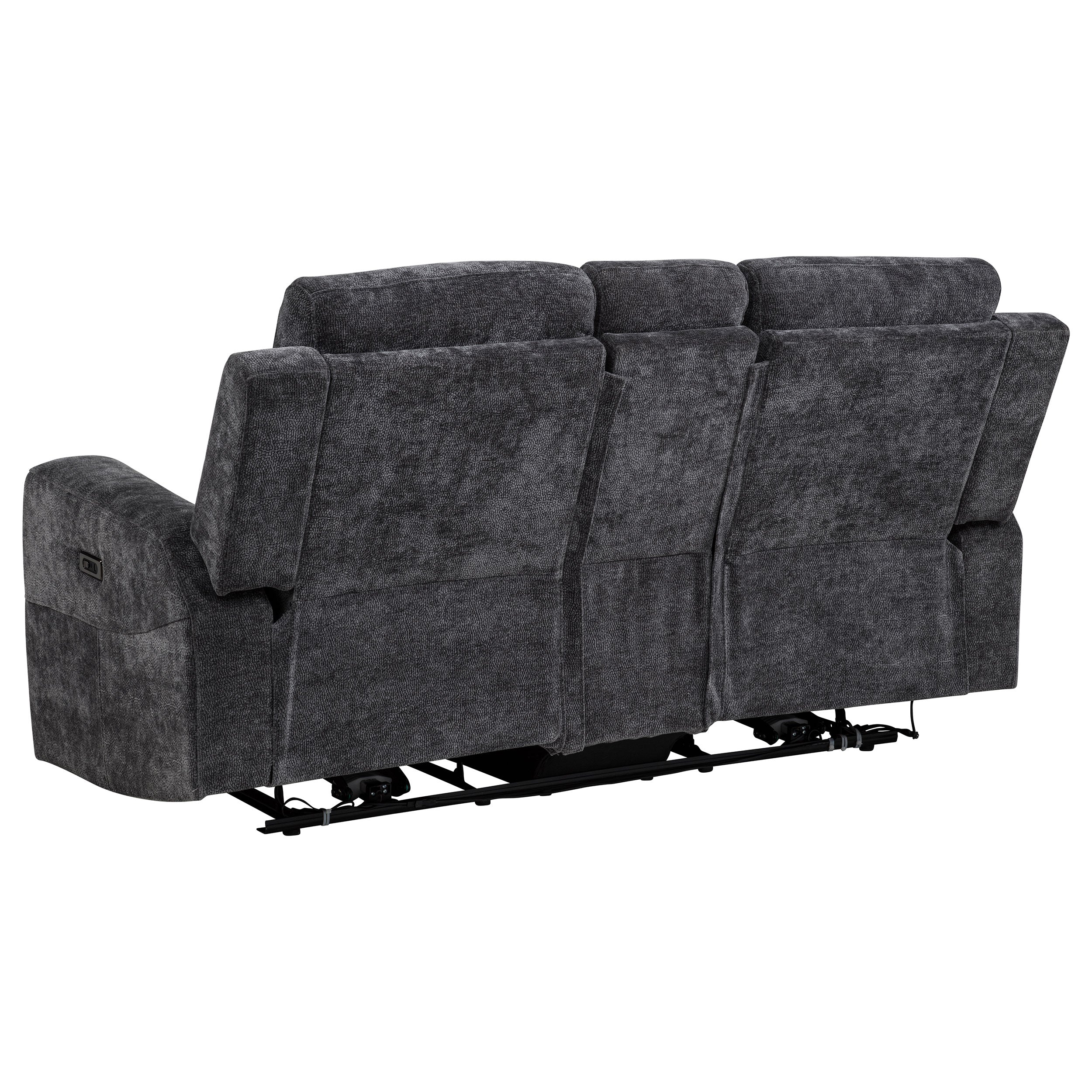 Kennett Chenille Upholstered Power Reclining Loveseat Grey — view 6