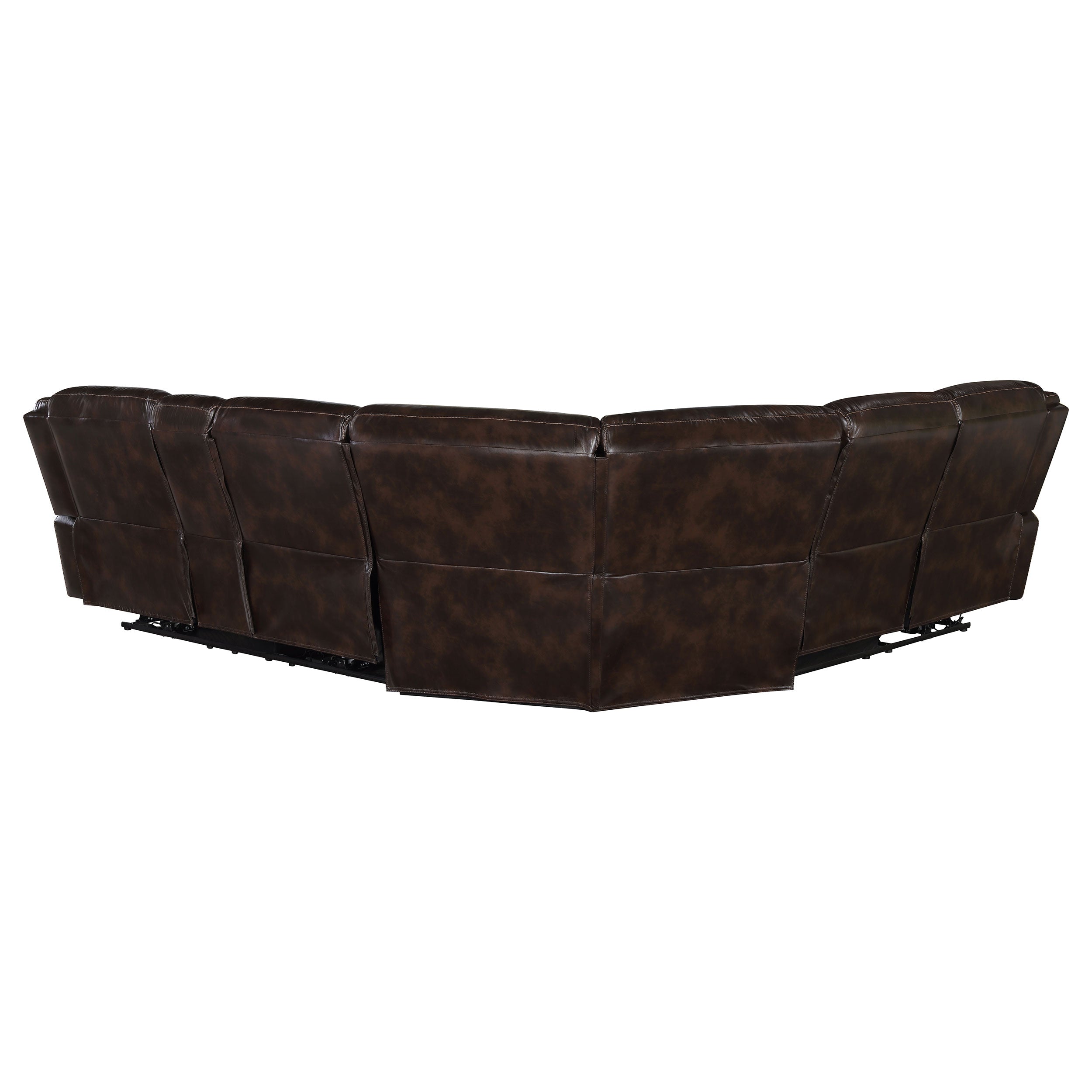 Sycamore Upholstered Power Reclining Sectional Sofa Brown — view 6