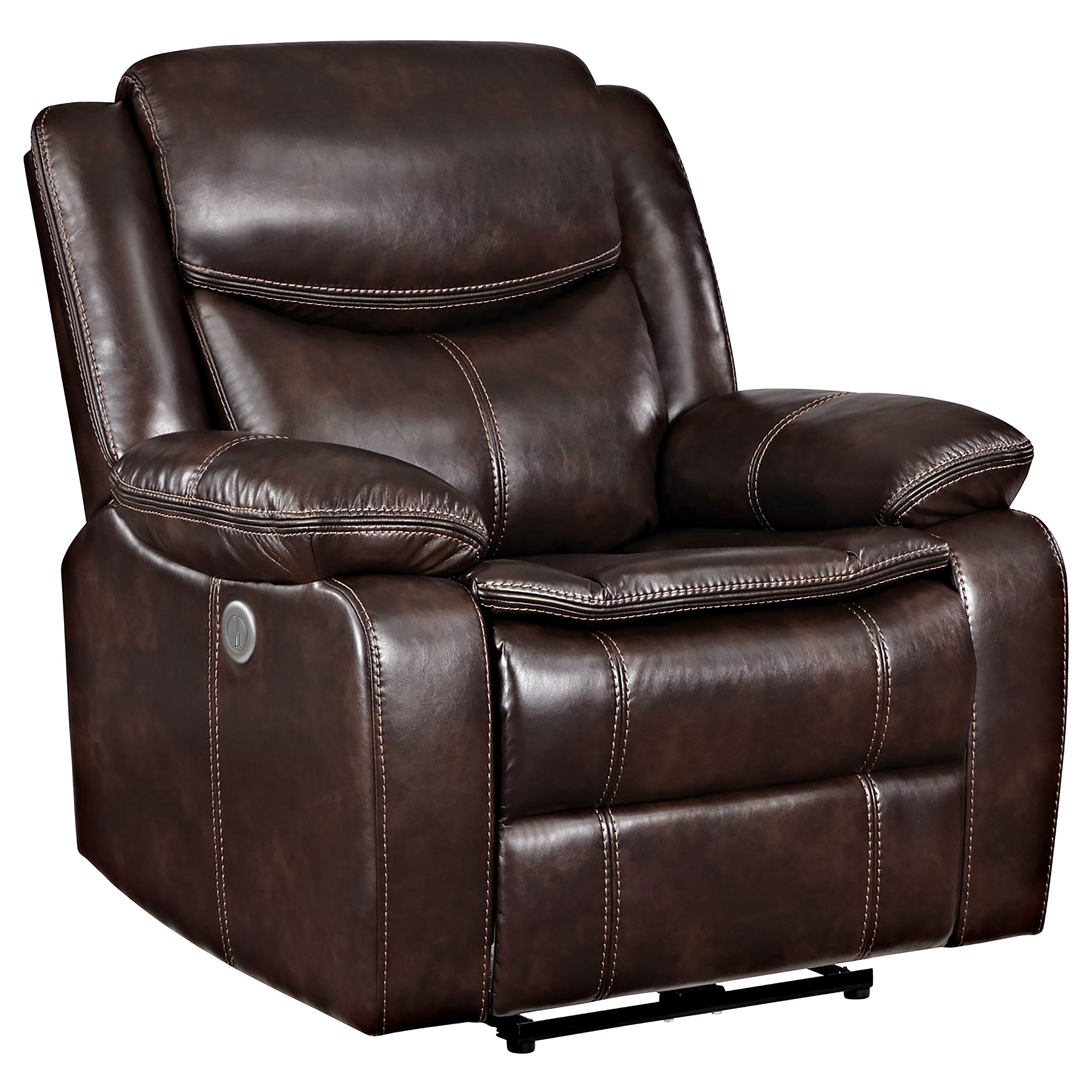 Sycamore Upholstered Power Recliner Chair Dark Brown — view 1