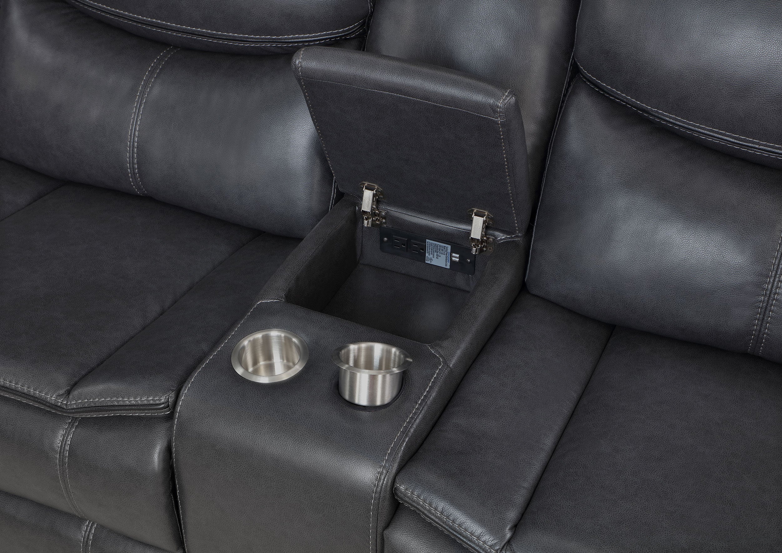 Sycamore Upholstered Power Reclining Sectional Sofa Grey — view 8