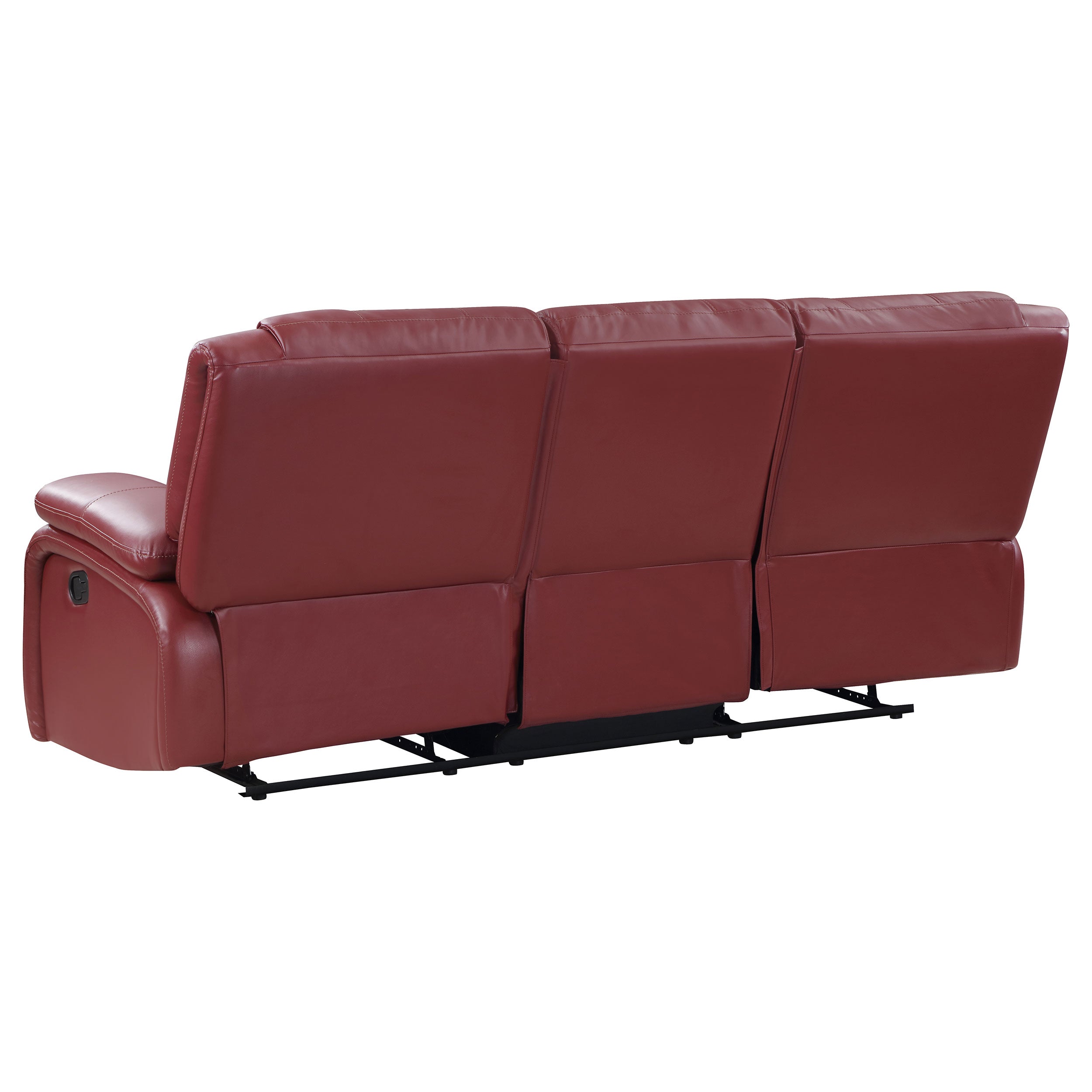 Camila Upholstered Motion Reclining Sofa Red — view 6