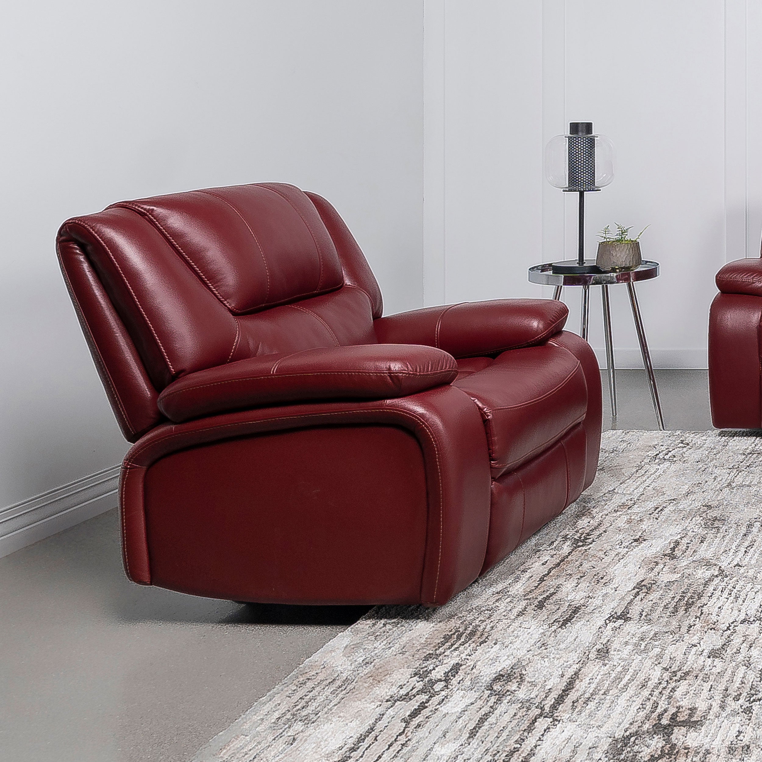 Camila Upholstered Glider Recliner Chair Red — view 2
