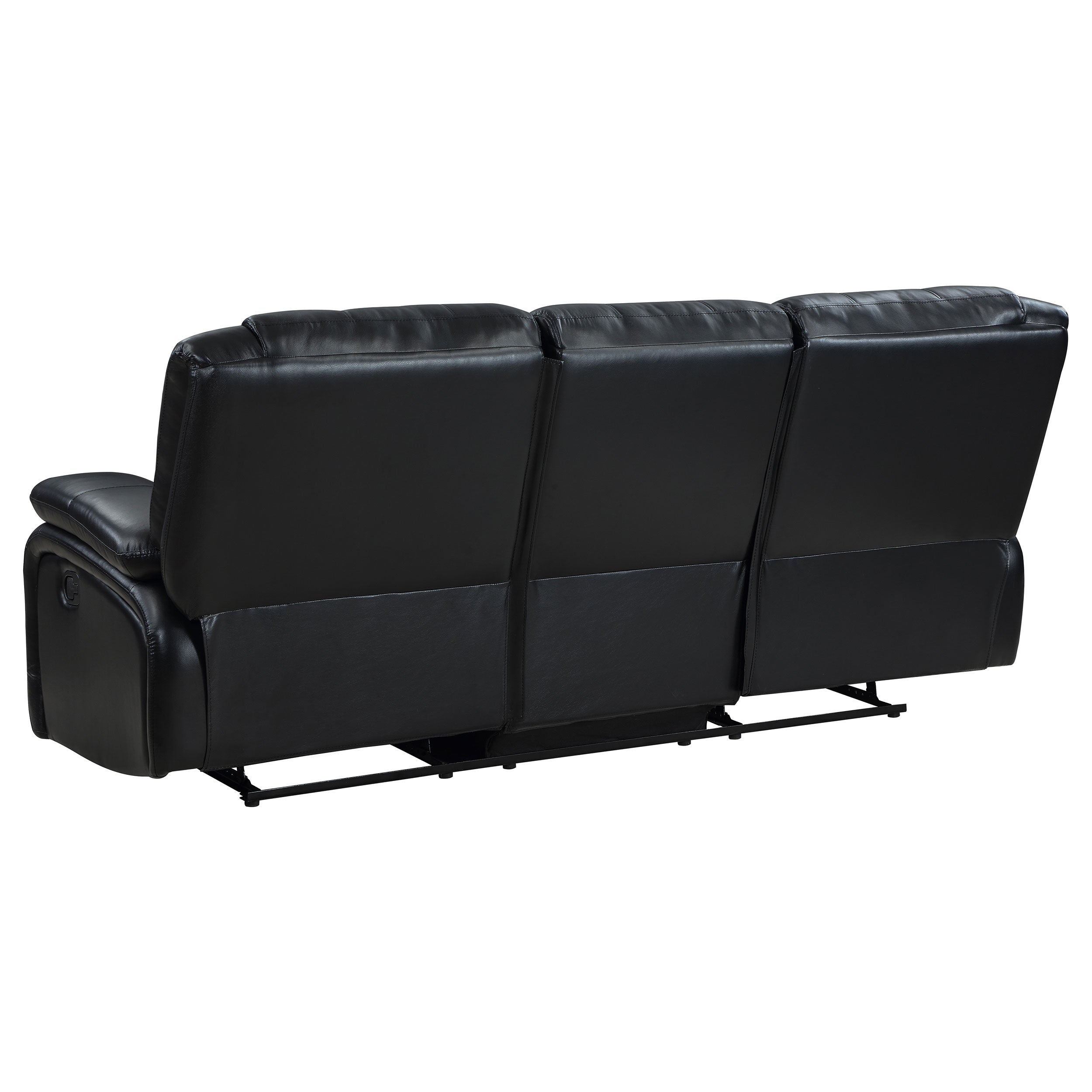 Camila 3-piece Upholstered Reclining Sofa Set Black — view 6