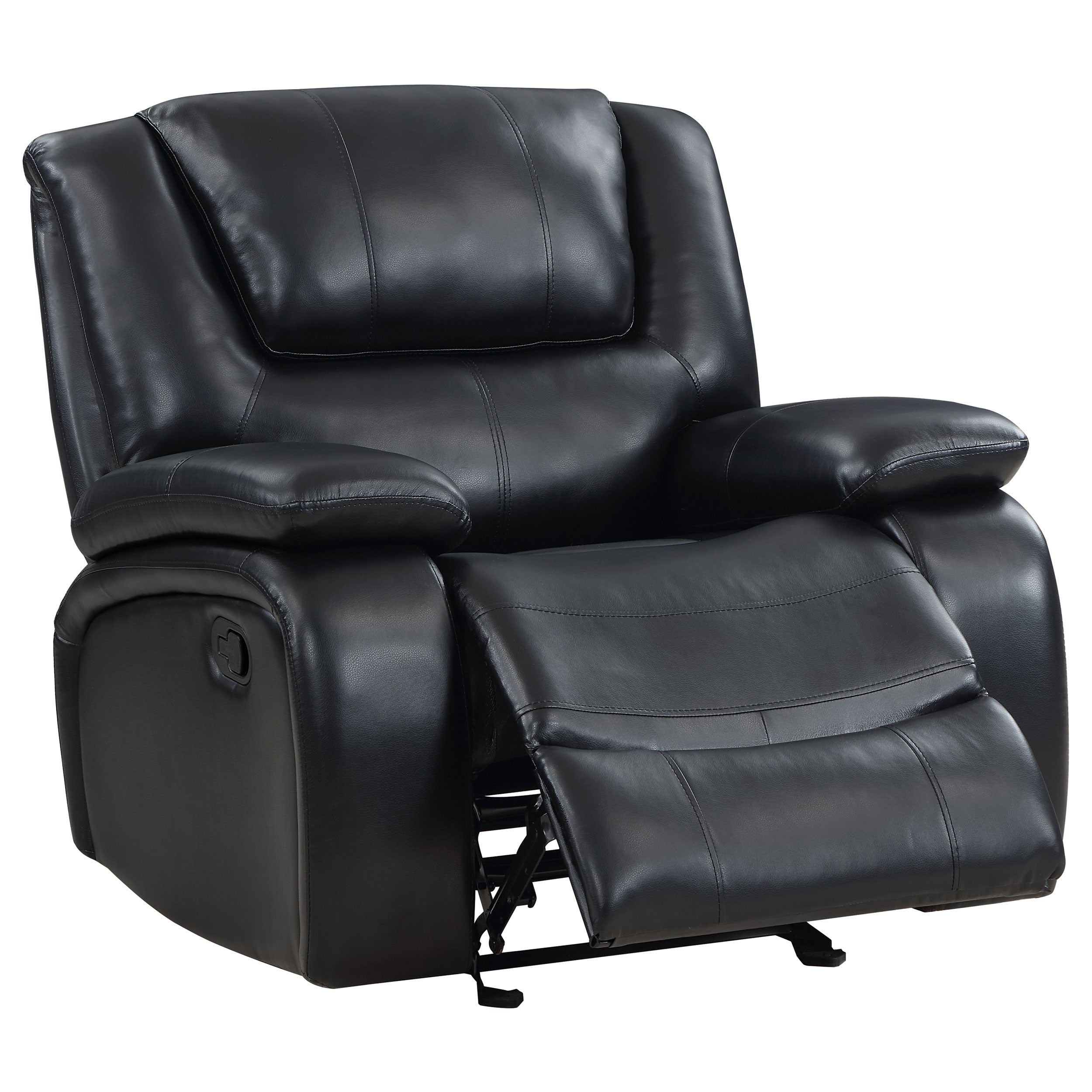 Camila 3-piece Upholstered Reclining Sofa Set Black — view 13